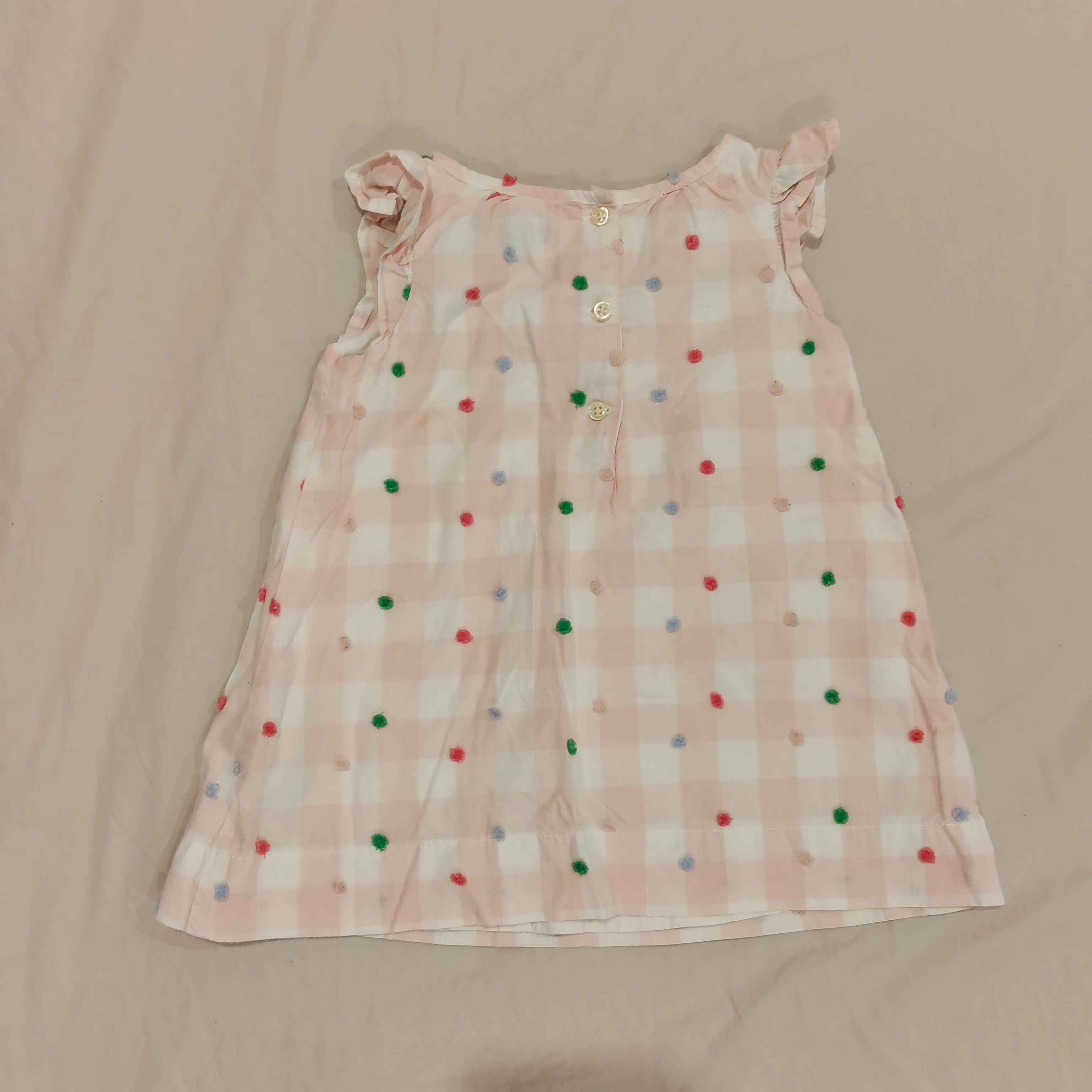 GAP baby top size 6-12m baby girls sleeveless pom-pom