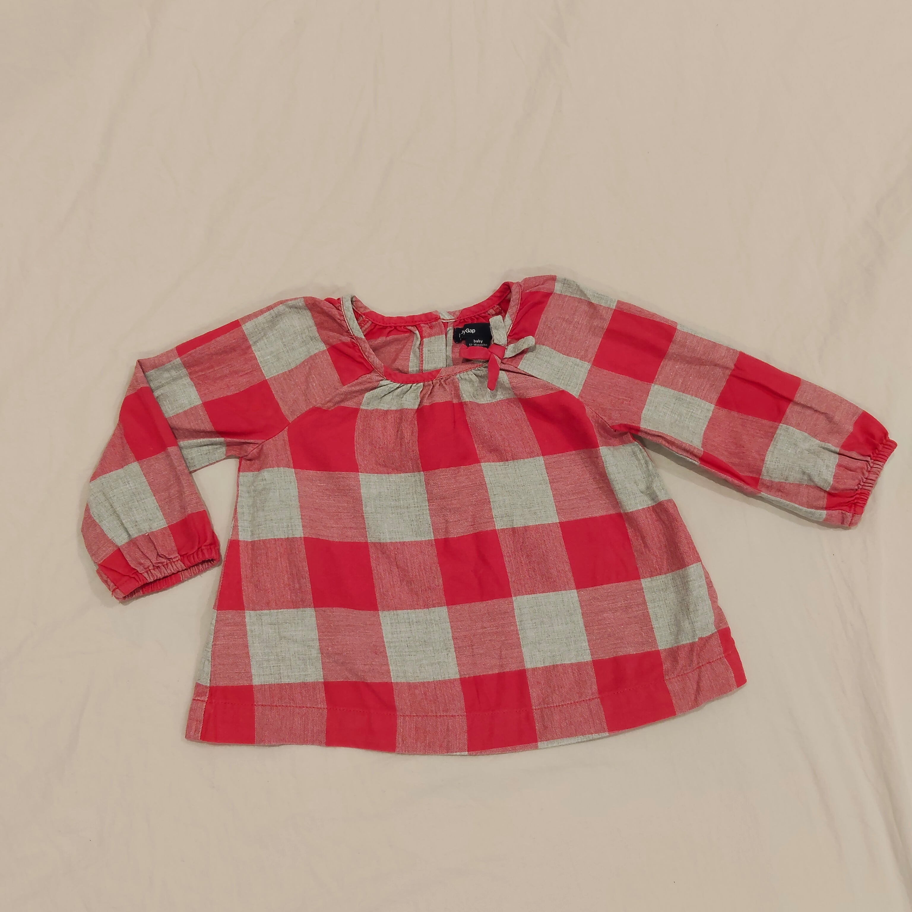 GAP baby top size 12-18m girls gingham