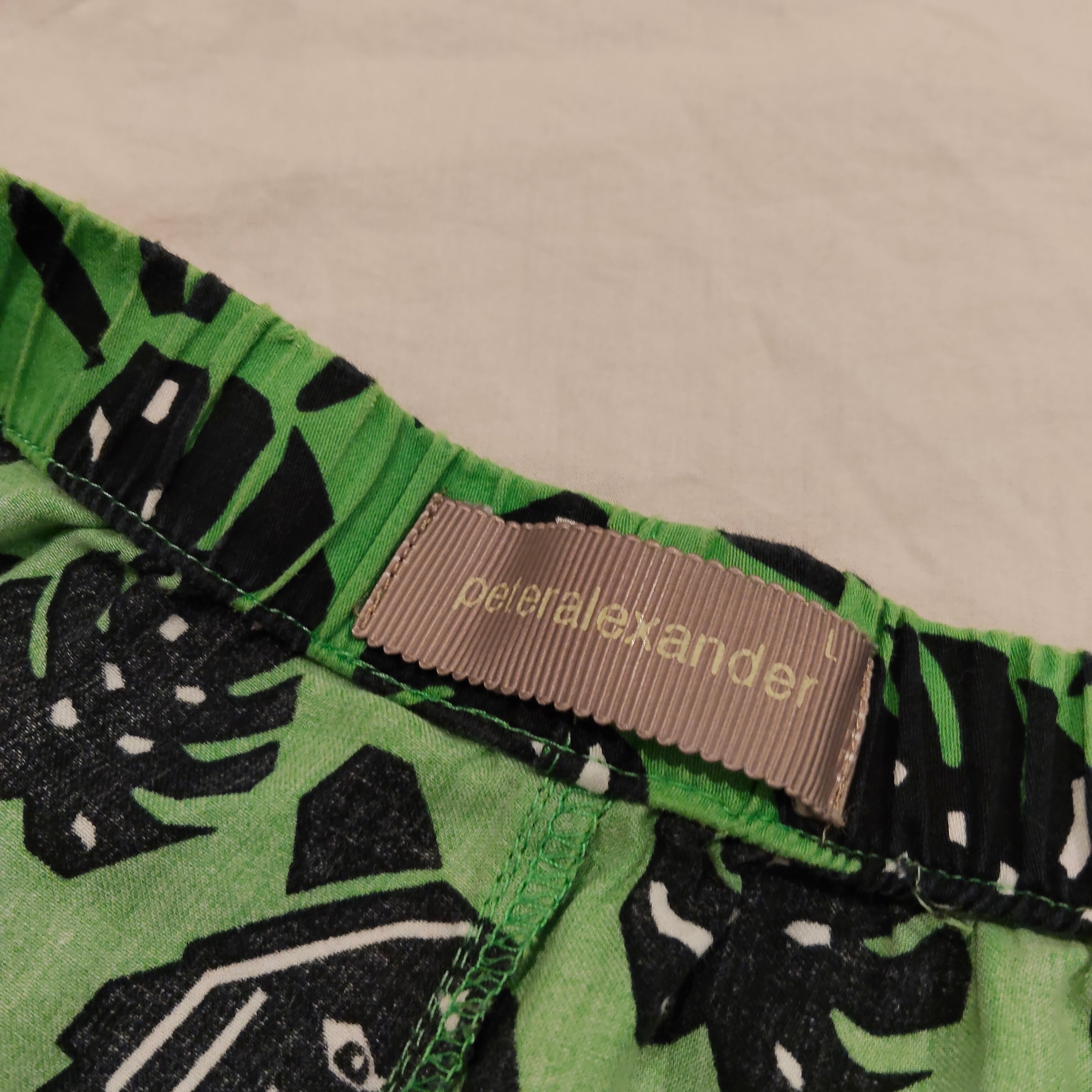 PETER ALEXANDER shorts size L Mens - Tiger Palm Sleep Short Pajama Green