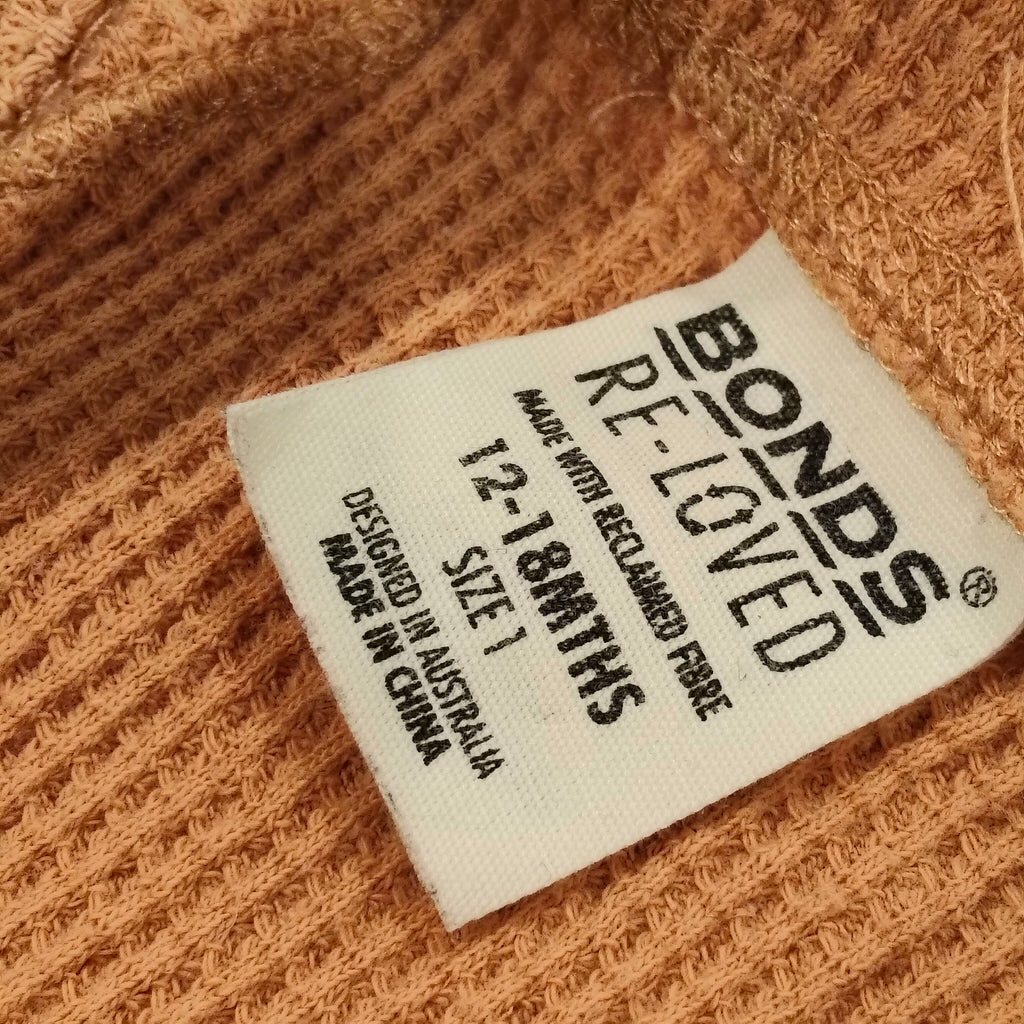 BONDS Overalls size 12-18m babies Colour Cinnamon Waffle