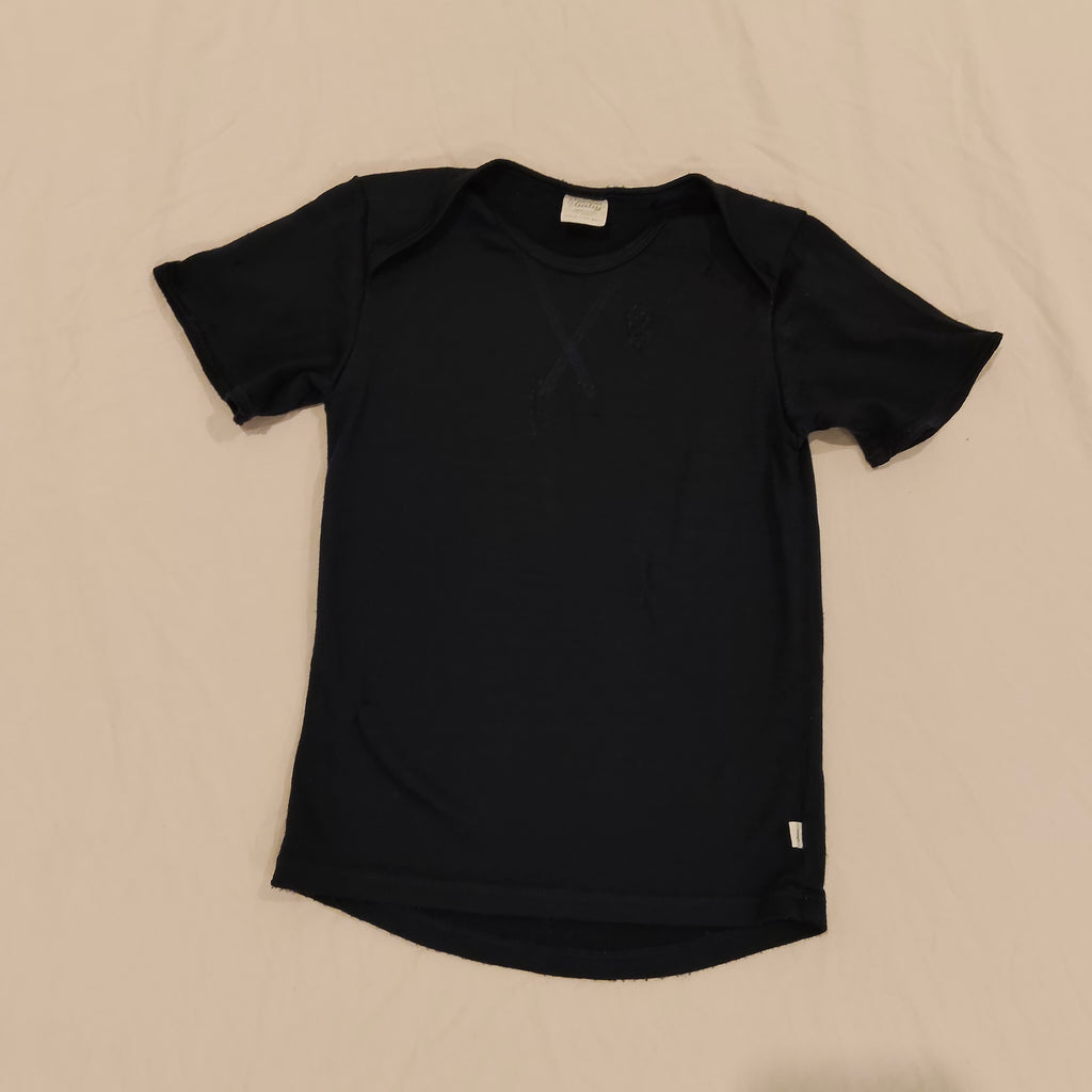 NATURE BABY 100% Merino size 3yrs unisex navy short sleeve