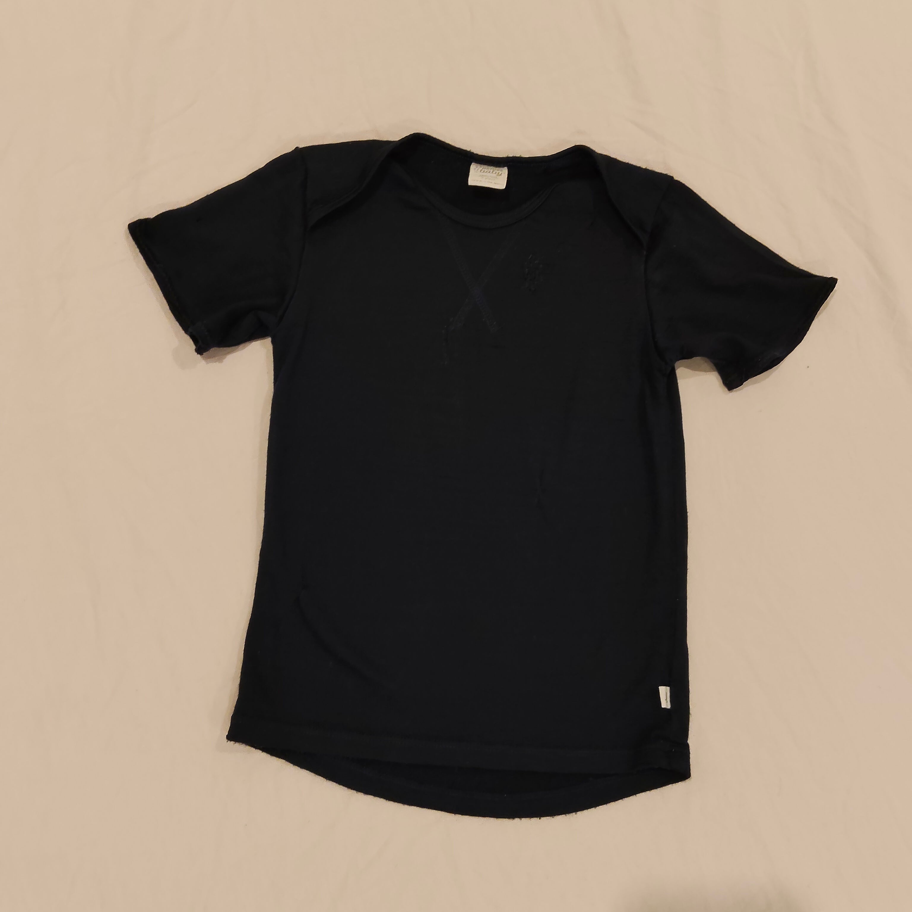 NATURE BABY 100% Merino size 3yrs unisex navy short sleeve