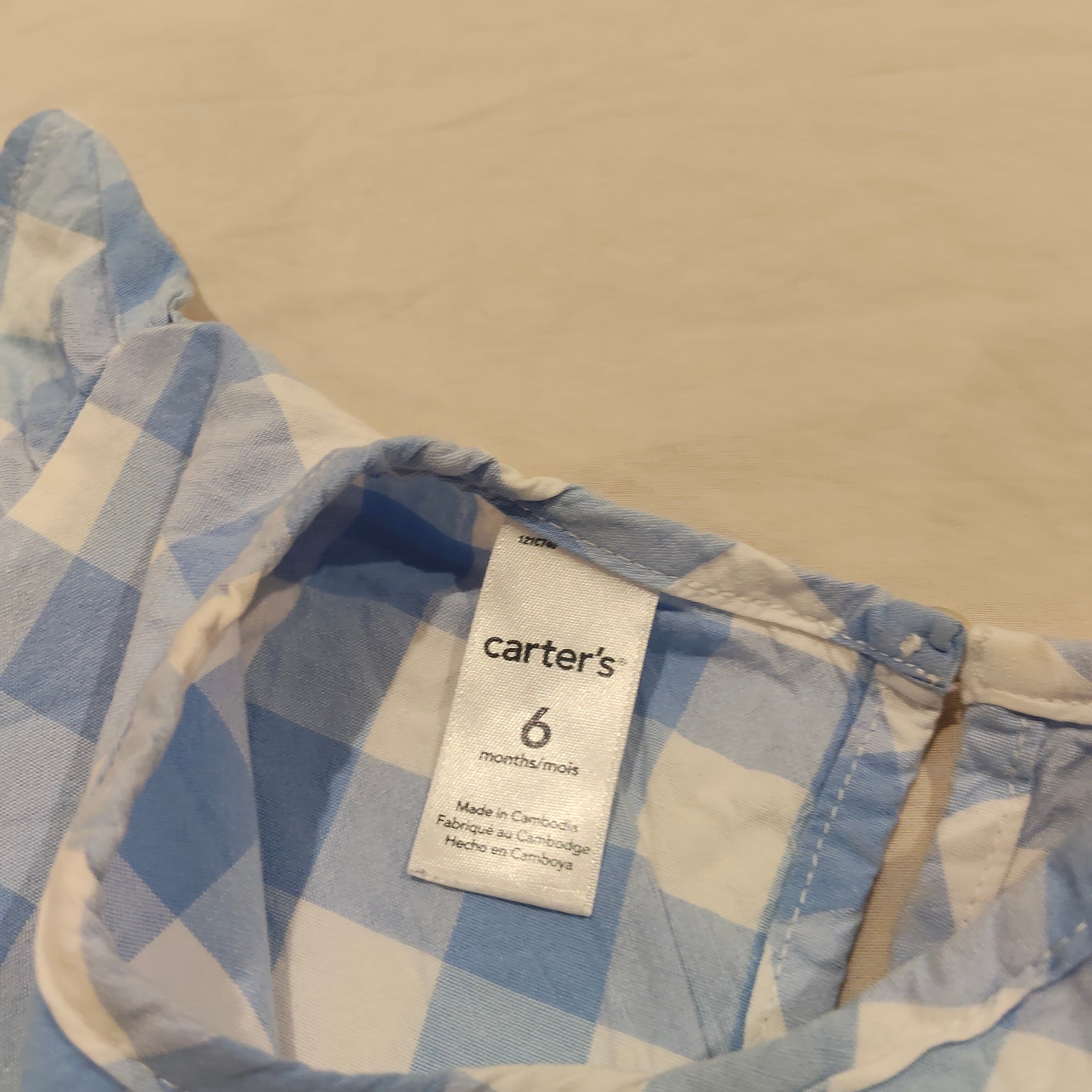 CARTER'S dress size 6 girls blue gingham