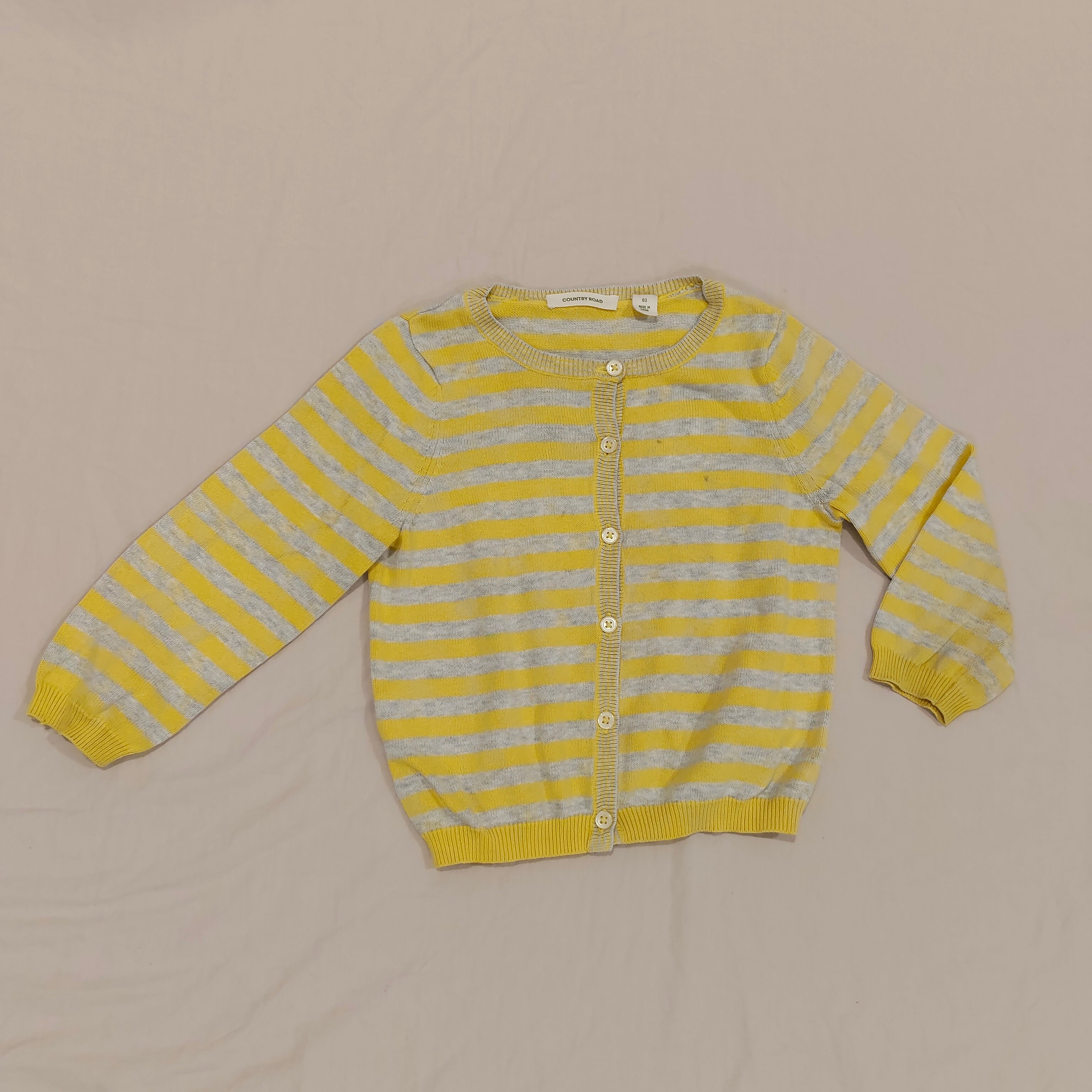 COUNTRY ROAD cardigan size 3yrs girls yellow tripes