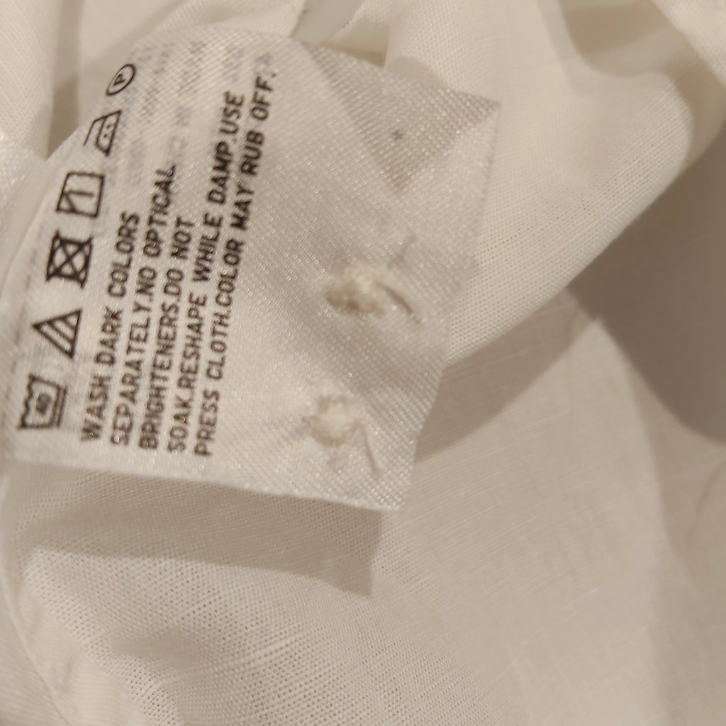 UNIQLO linen blend shirt 5-7y boys white short sleeve