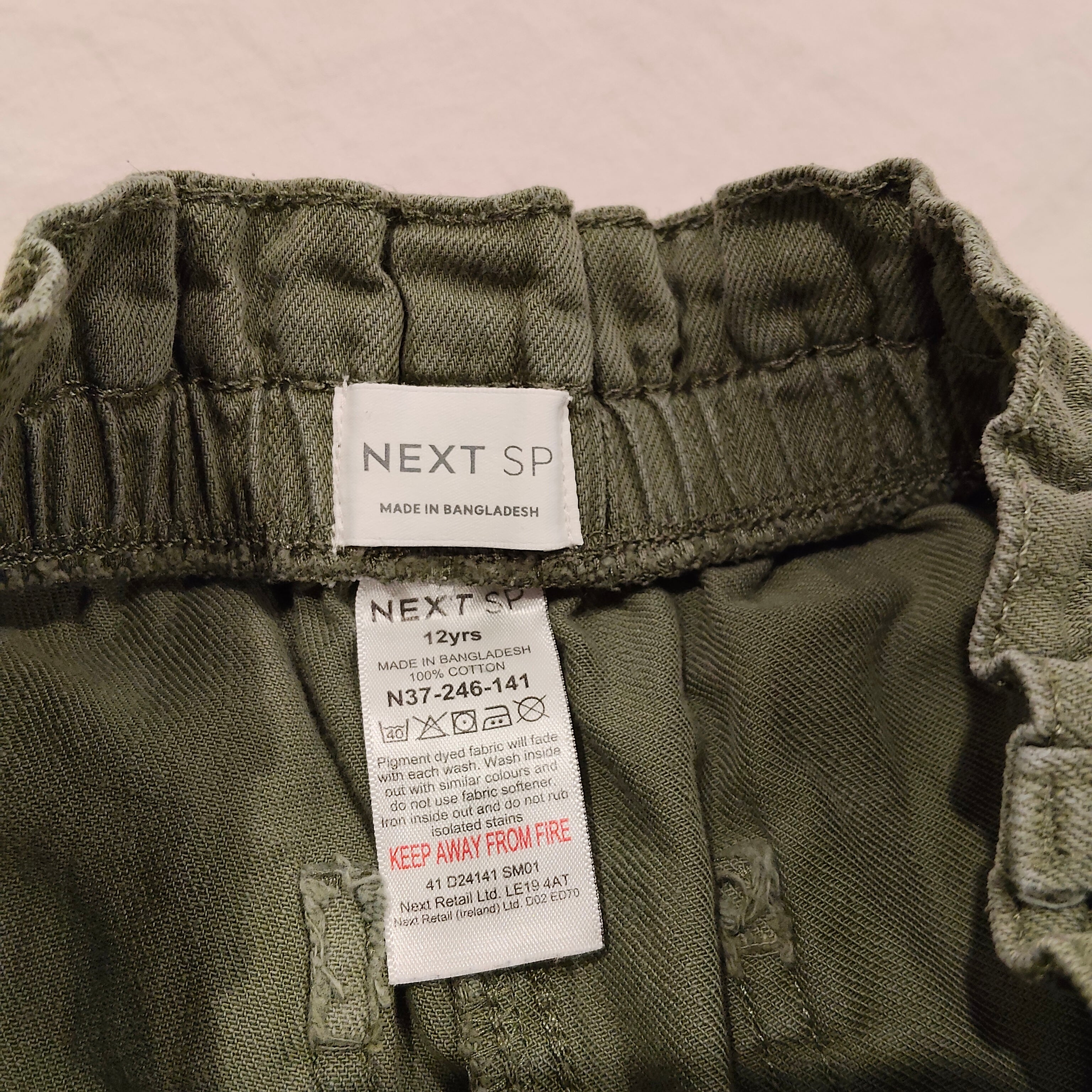 NEXT Loose Fit Cargo Trousers size 12yrs unisex kids Khaki Green