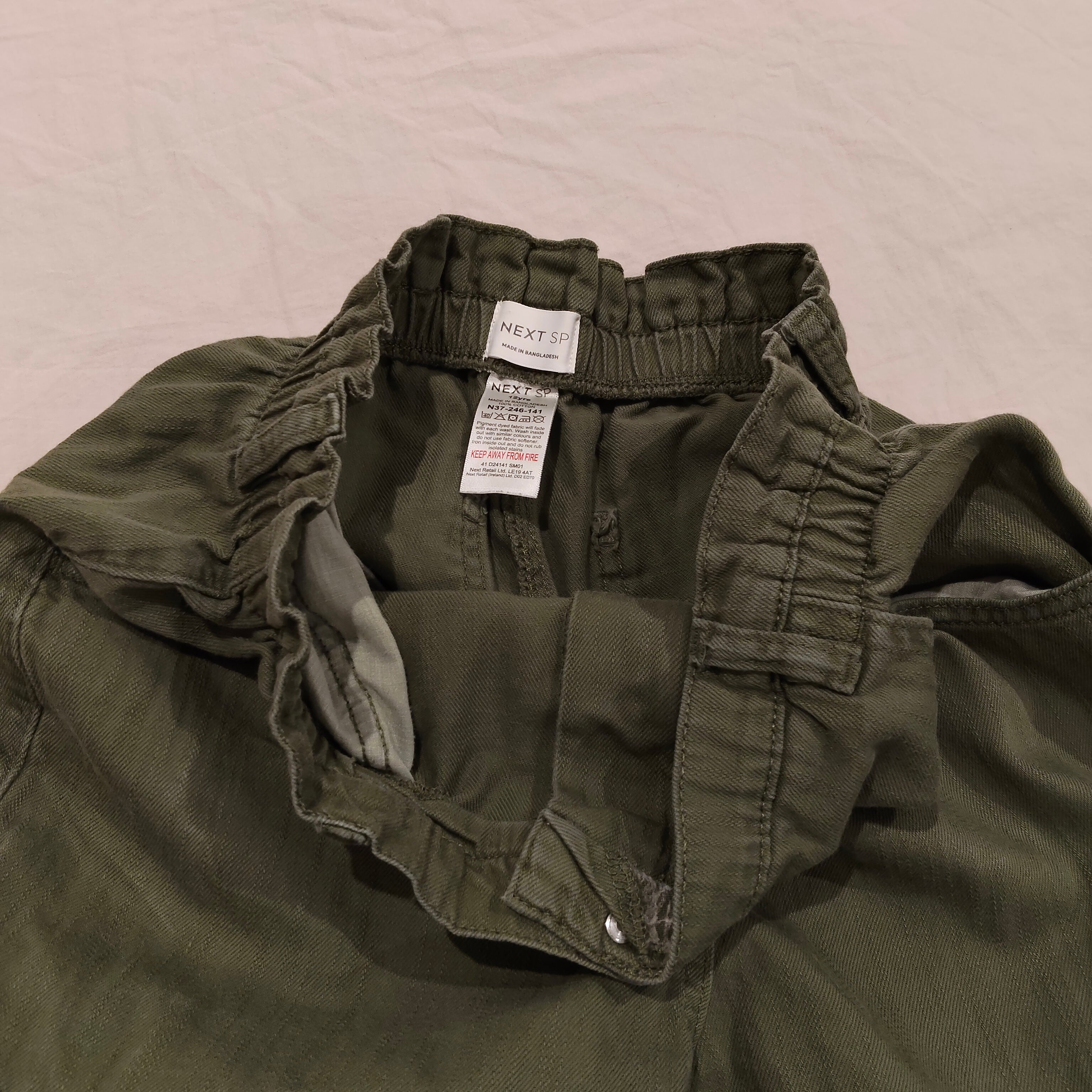 NEXT Loose Fit Cargo Trousers size 12yrs unisex kids Khaki Green