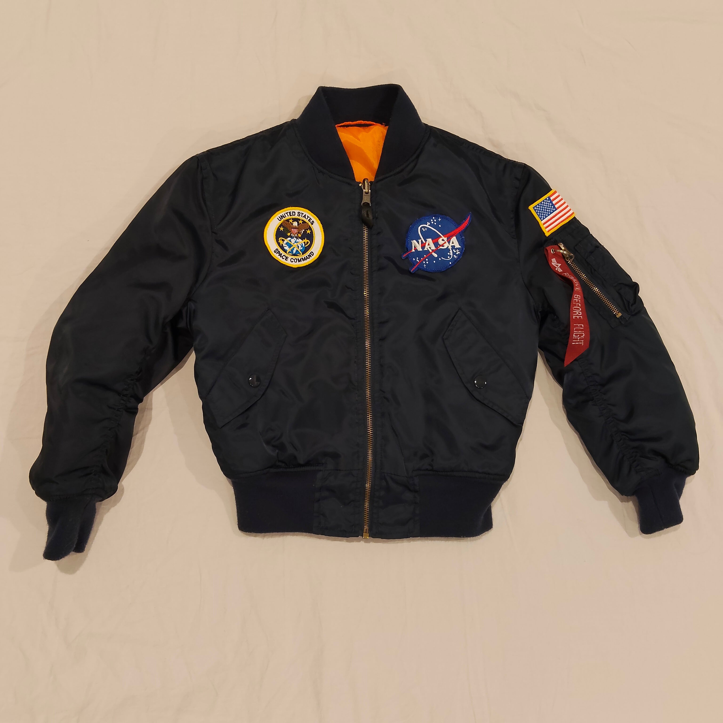 Alpha Industries NASA MA-1 Bomber Jacket size 8yrs boys YS