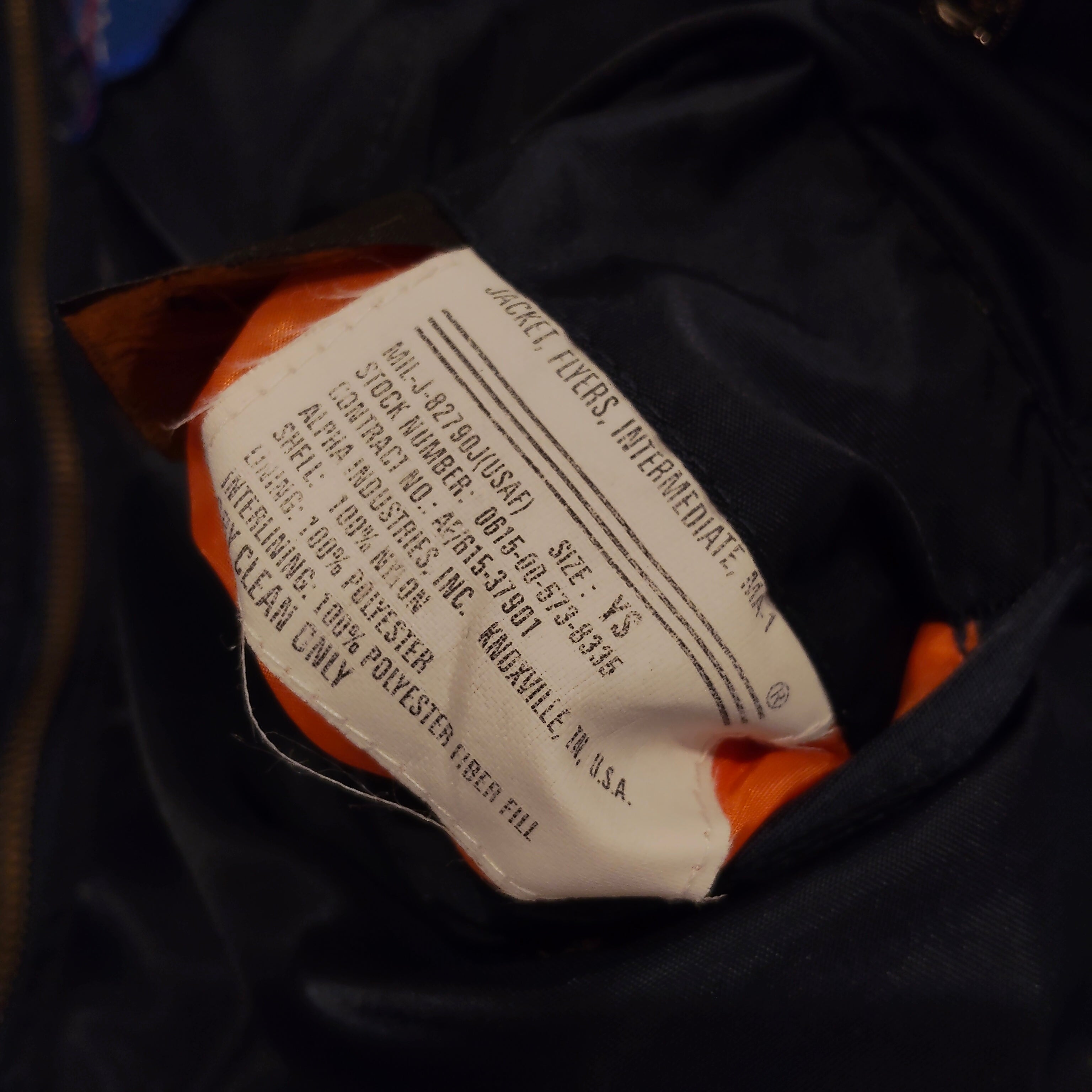 Alpha Industries NASA MA-1 Bomber Jacket size 8yrs boys YS