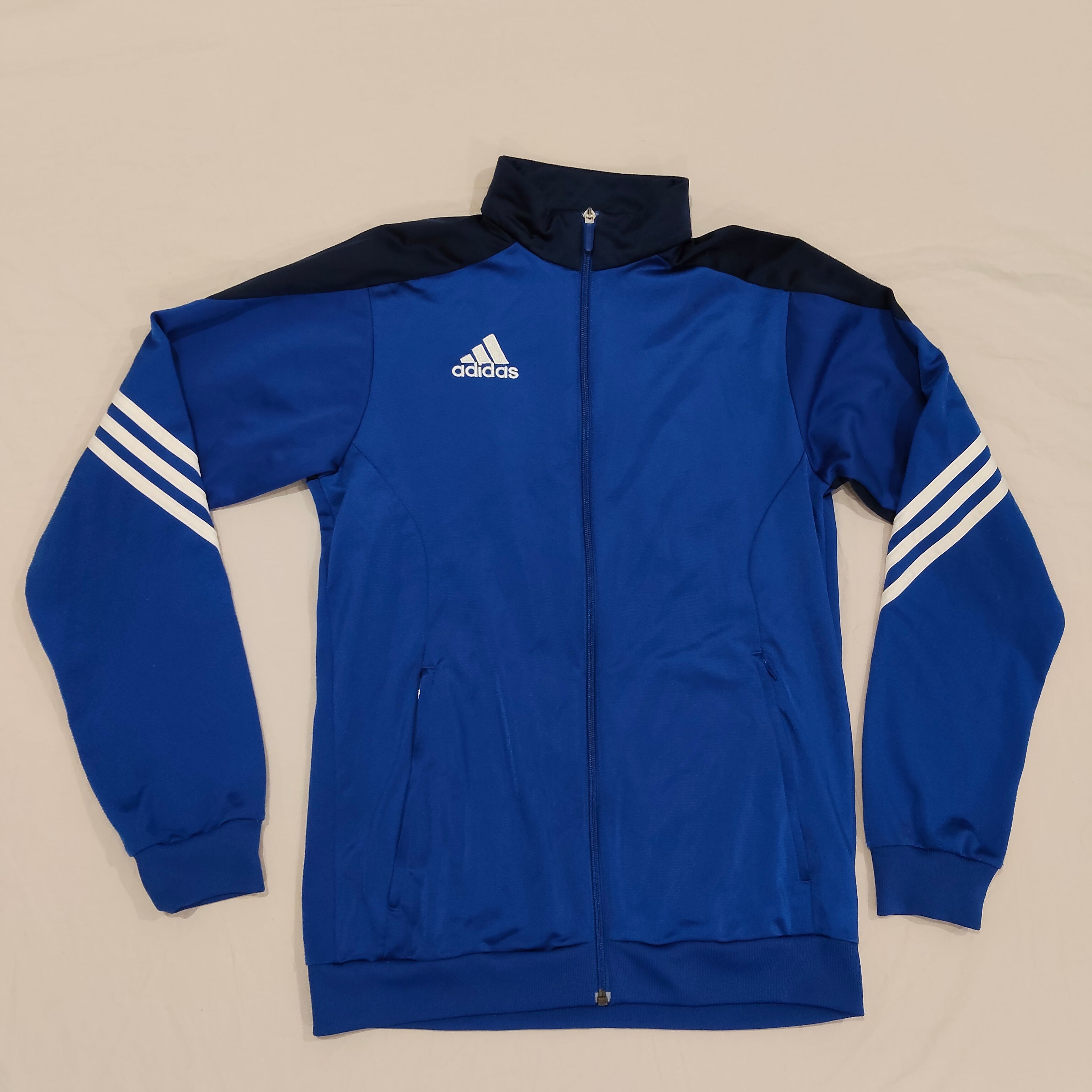 ADIDAS tracksuit top jacket size 14-16yrs boys navy blue