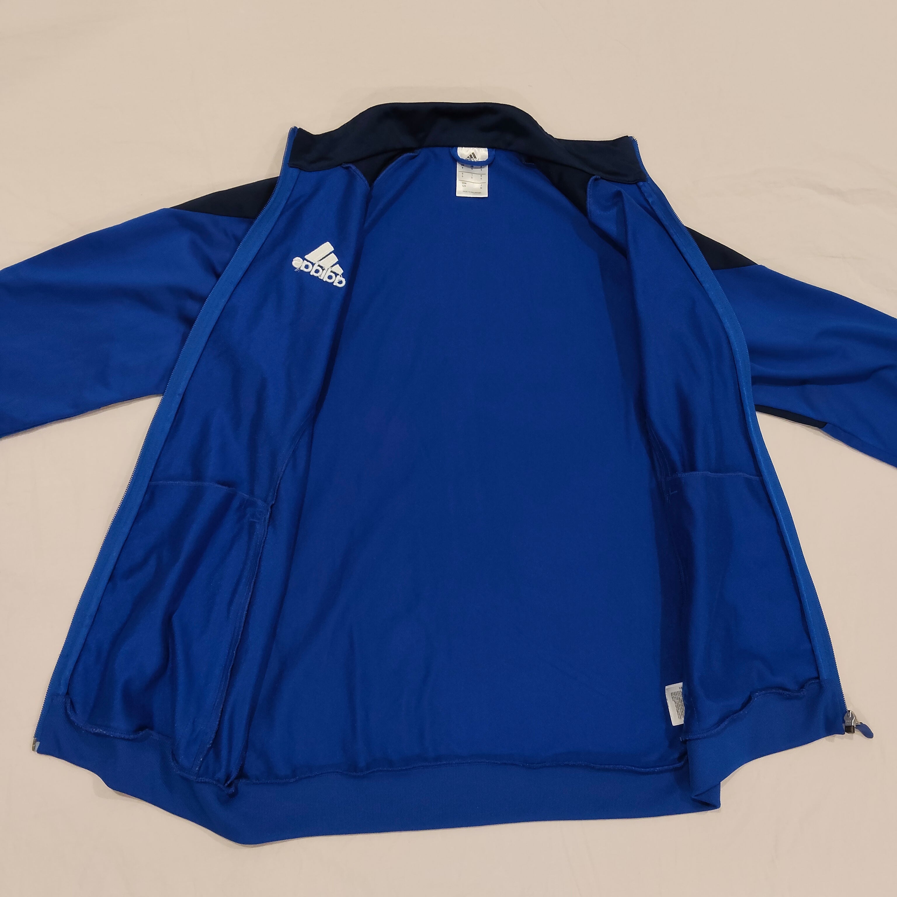 ADIDAS tracksuit top jacket size 14-16yrs boys navy blue