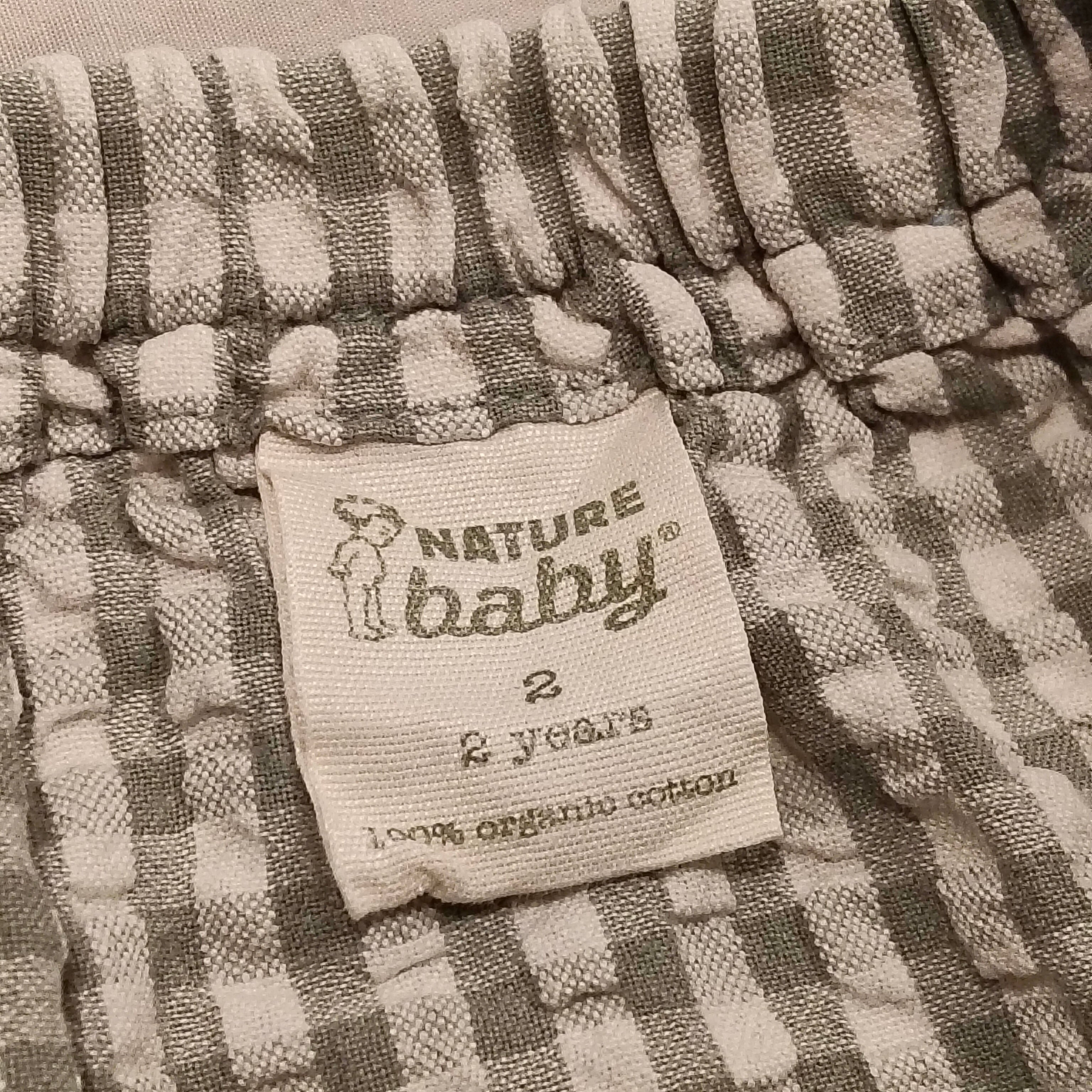 NATURE BABY Petal Bloomers size 2yrs Baby Girls Lagoon Check Gingham Organic Cotton