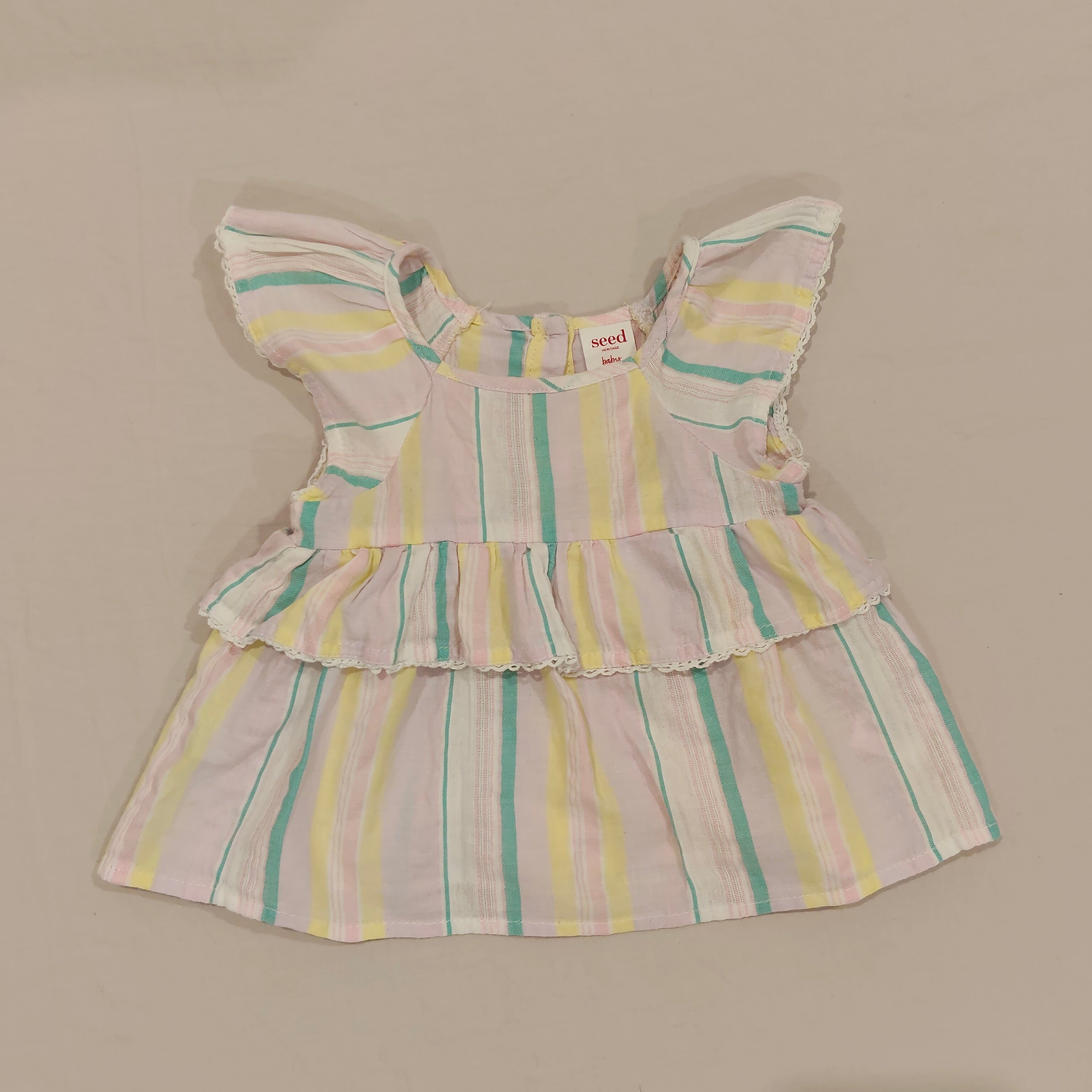 SEED baby top size 12-18m ruffled striped top