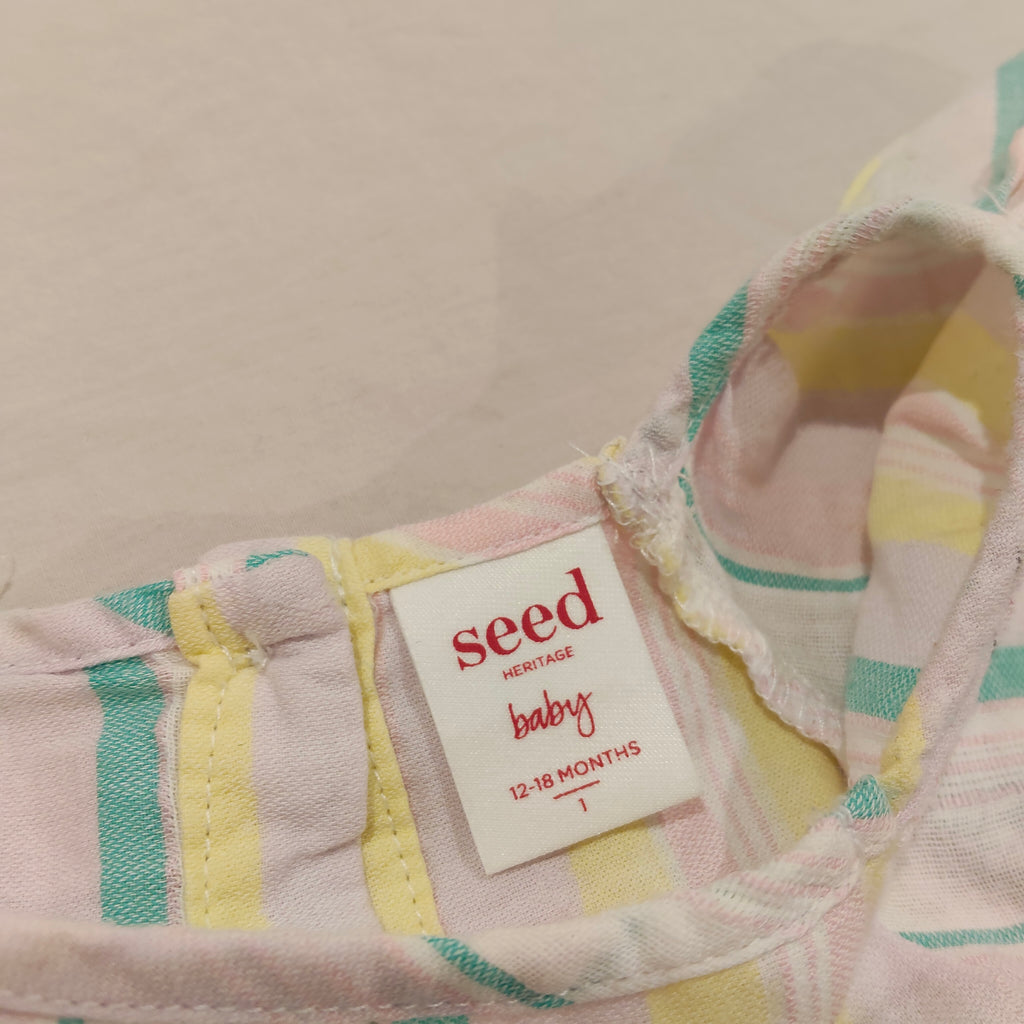 SEED baby top size 12-18m ruffled striped top