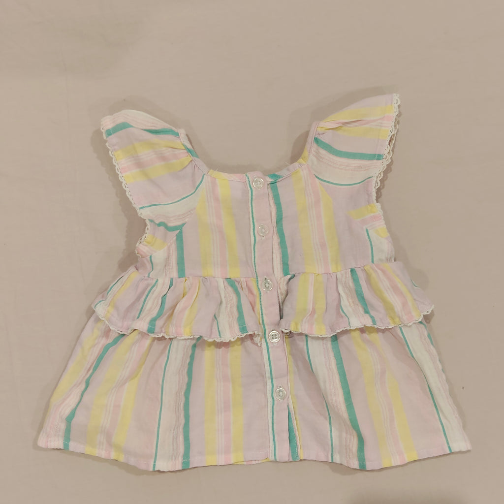 SEED baby top size 12-18m ruffled striped top