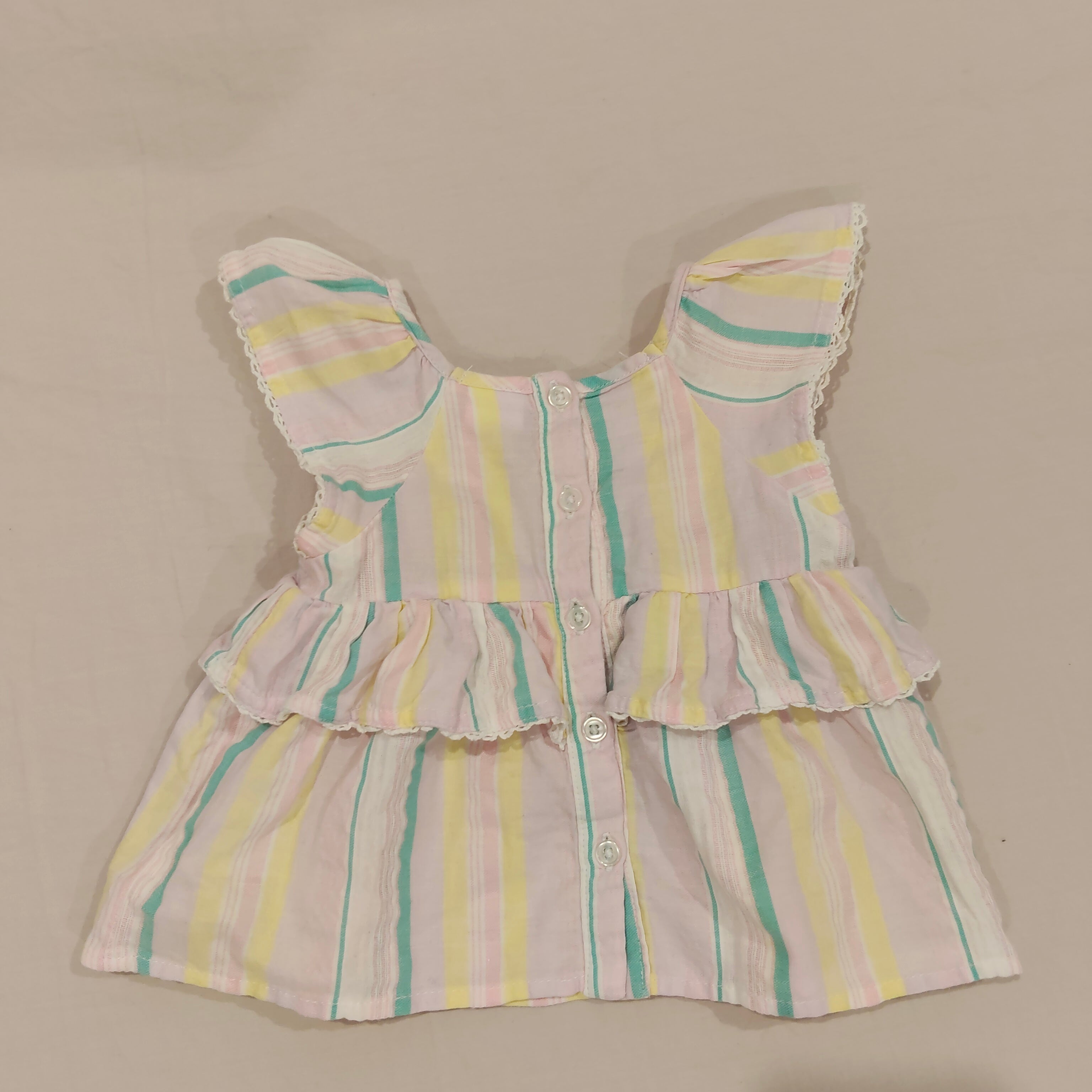 SEED baby top size 12-18m ruffled striped top