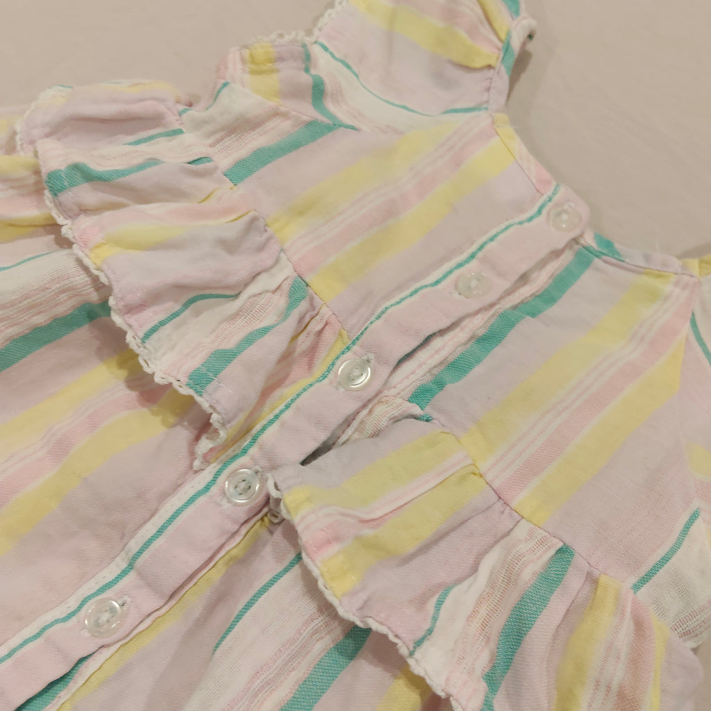 SEED baby top size 12-18m ruffled striped top