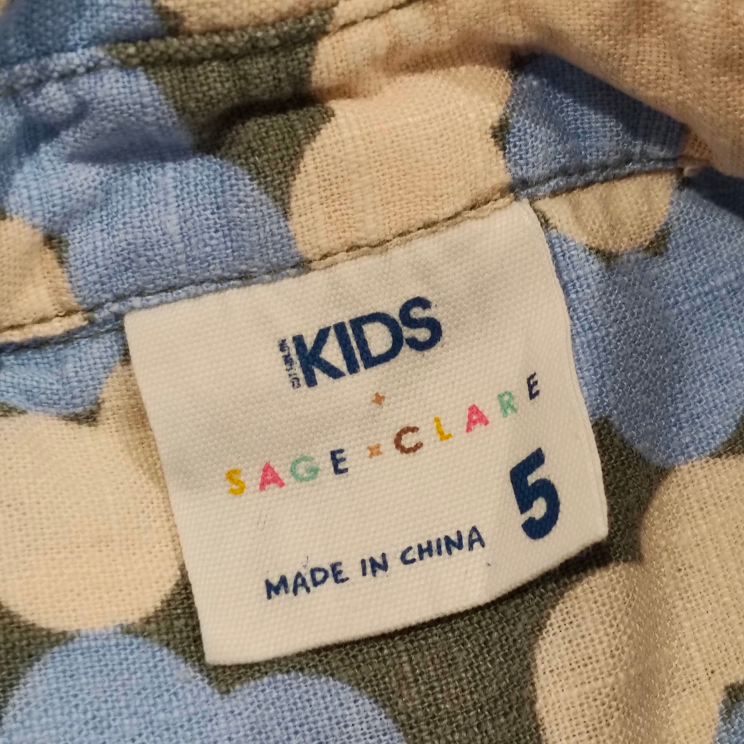 Sage x Clare shirt size 5yrs boys short sleeve Cotton On Kids linen blend