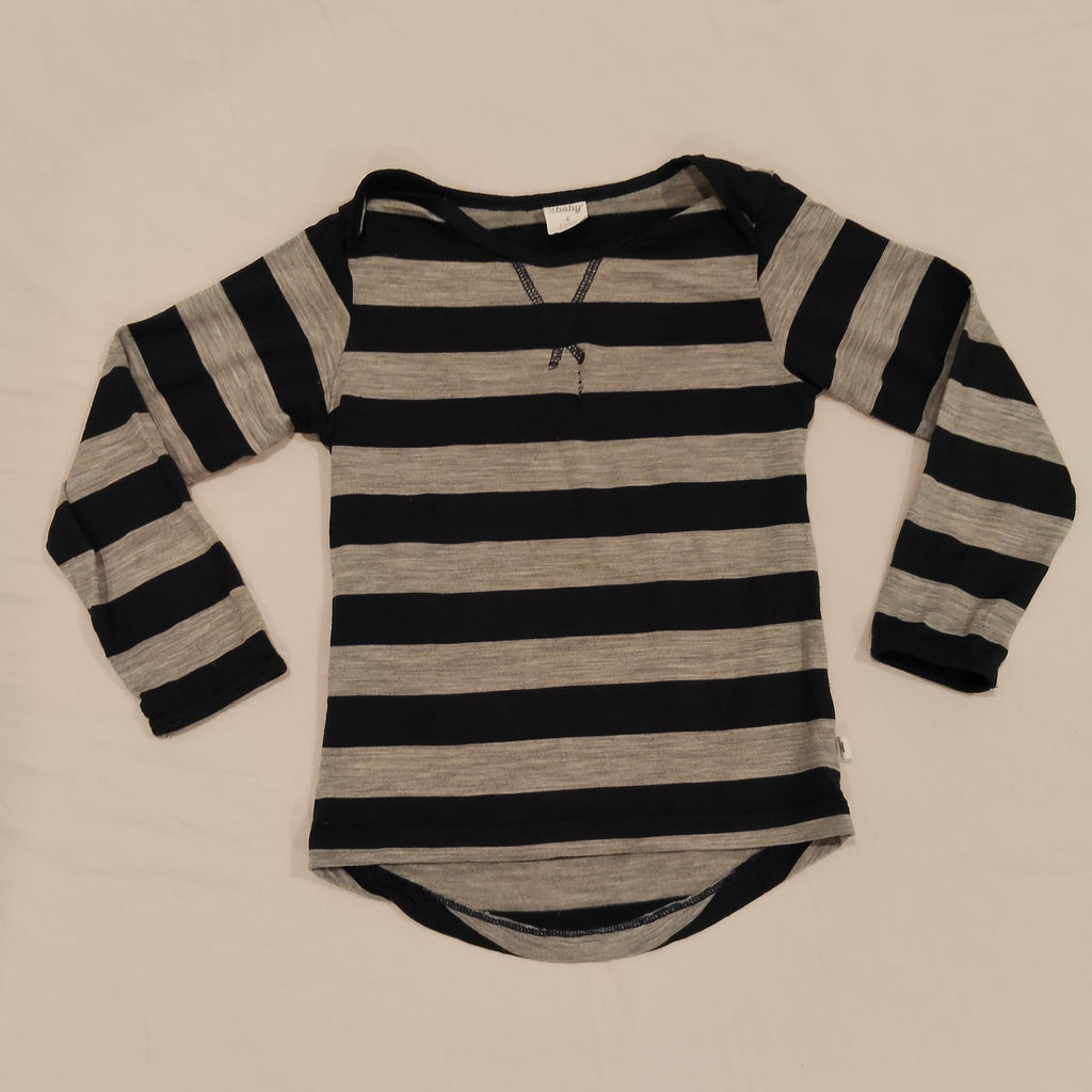 NATURE BABY 100% Merino top size 4yrs unisex stripes long sleeve