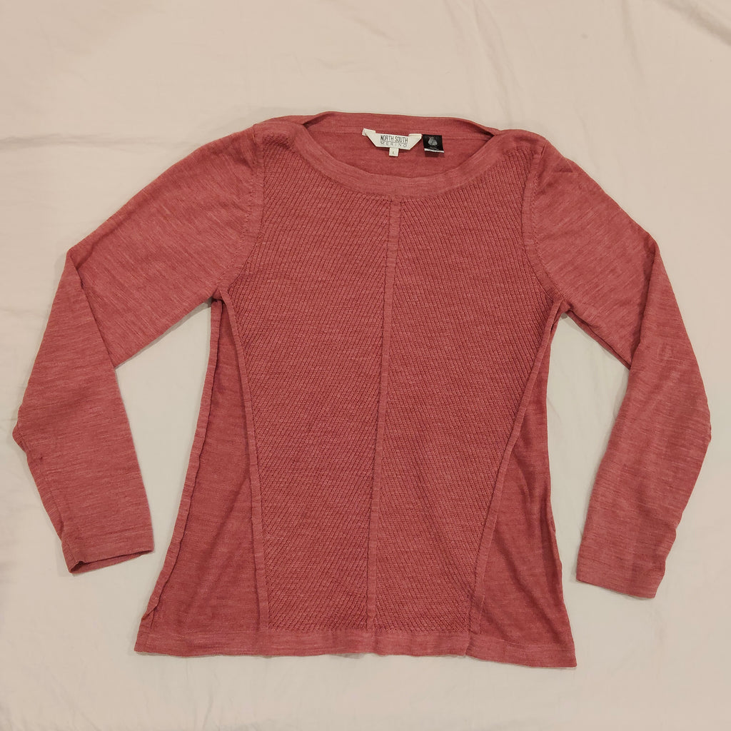NORTH SOUTH 100% Merino top size L Womens long sleeve