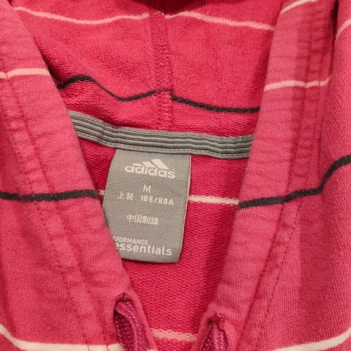 ADIDAS Essentials Hoodie size 12-14yrs girls pink stripes