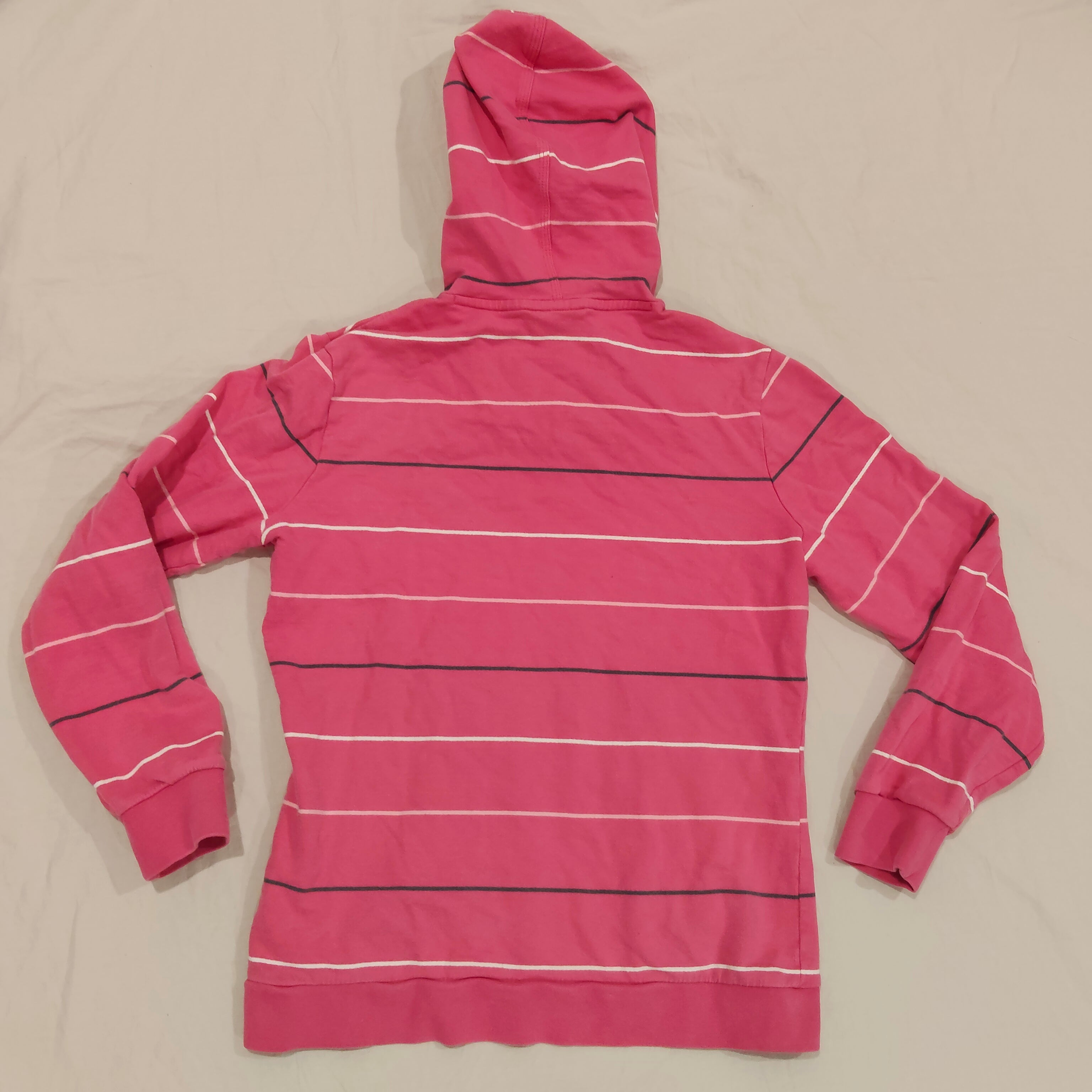ADIDAS Essentials Hoodie size 12-14yrs girls pink stripes