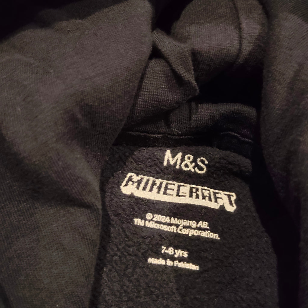 M&S Minecraft Hoodie size 7-8yrs boys