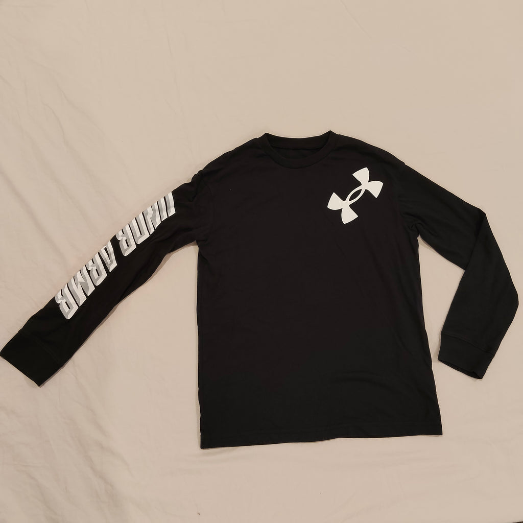 UNDER ARMOUR top size 8-12yrs Heatgear boys long sleeve black