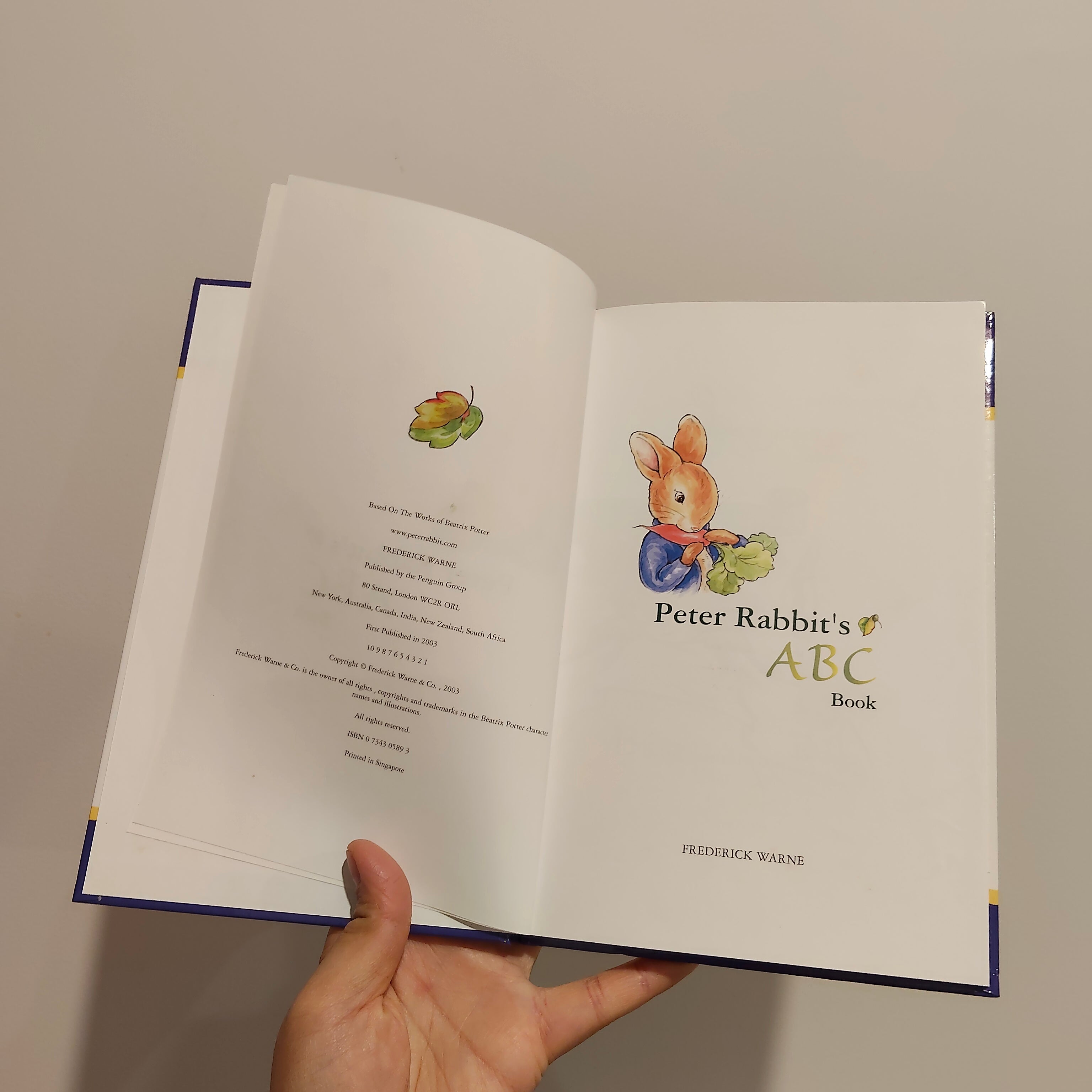 Peter Rabbit's ABC Book published by Frederick Warne Hardcover