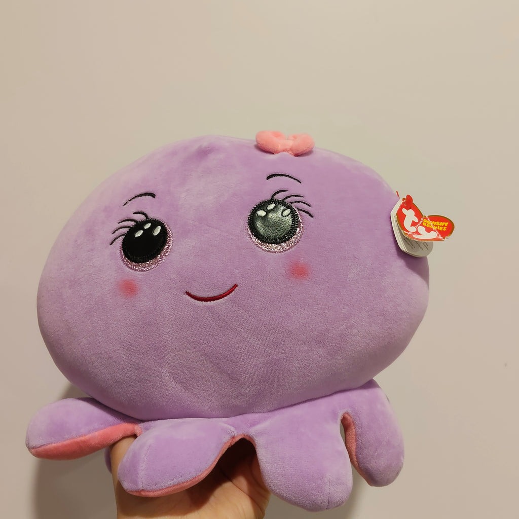 New TY Squishy Beanies Octavia - Purple Octopus Squish 23cm