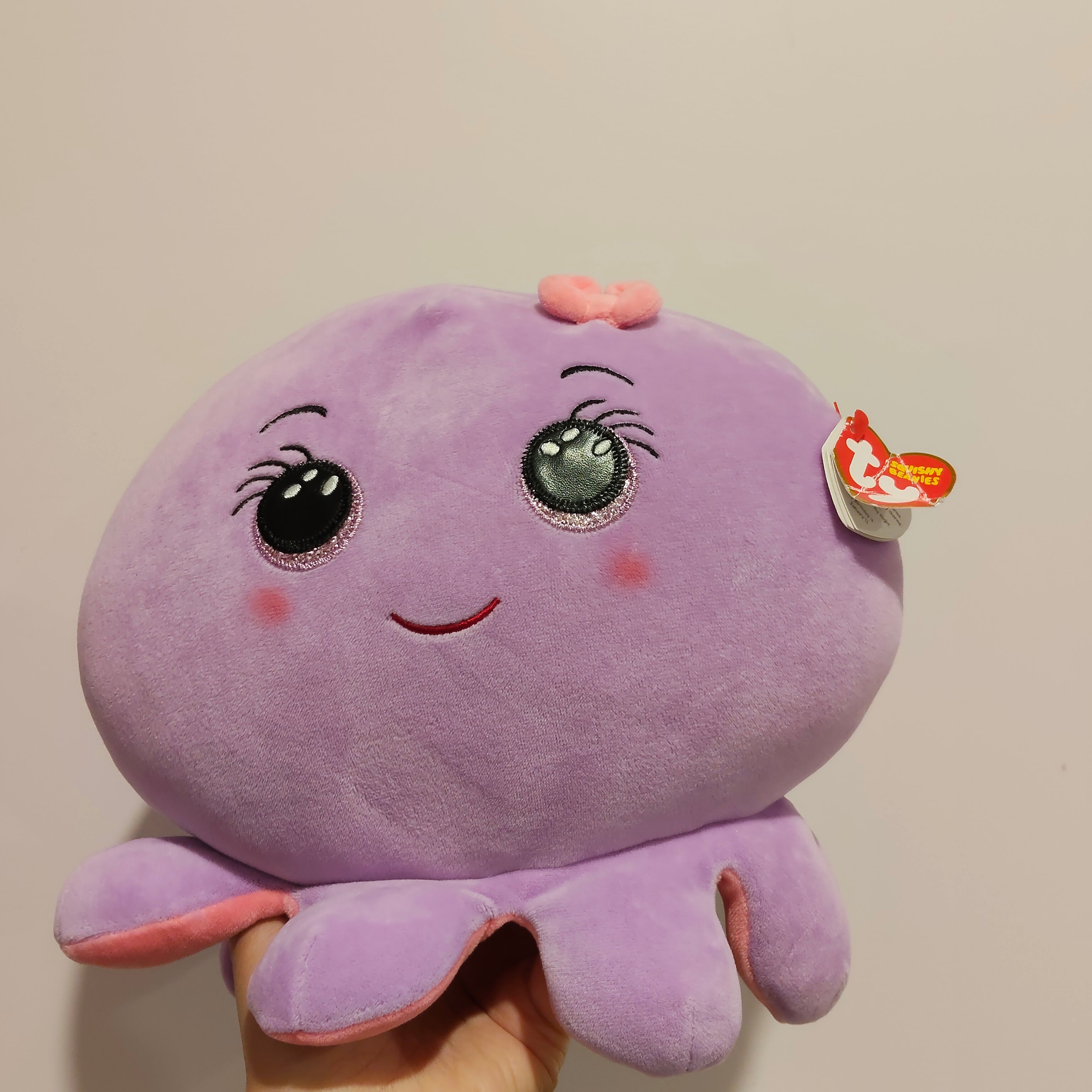 New TY Squishy Beanies Octavia - Purple Octopus Squish 23cm
