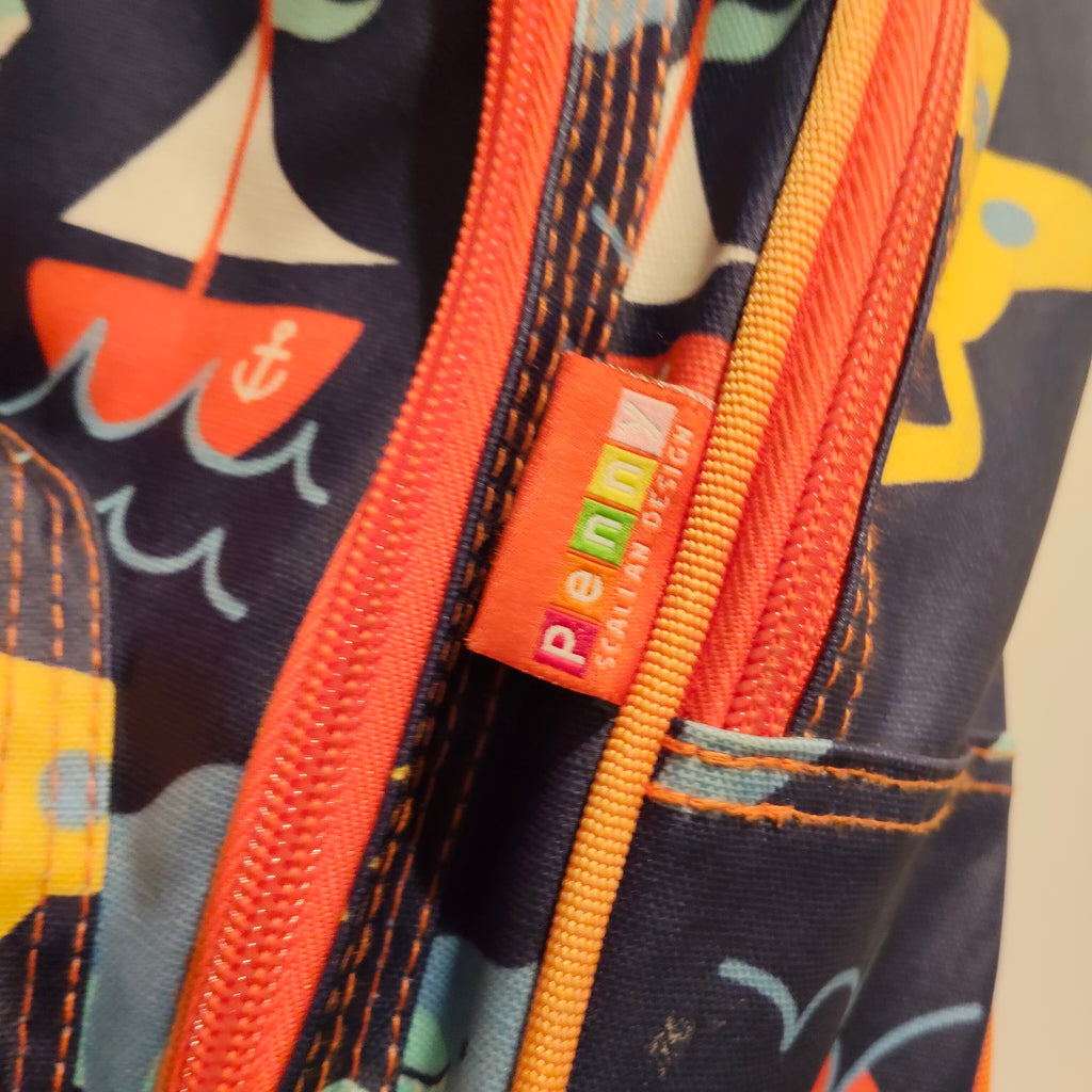 Penny Scallan Large Backpack - Anchors Away print 30x40cm