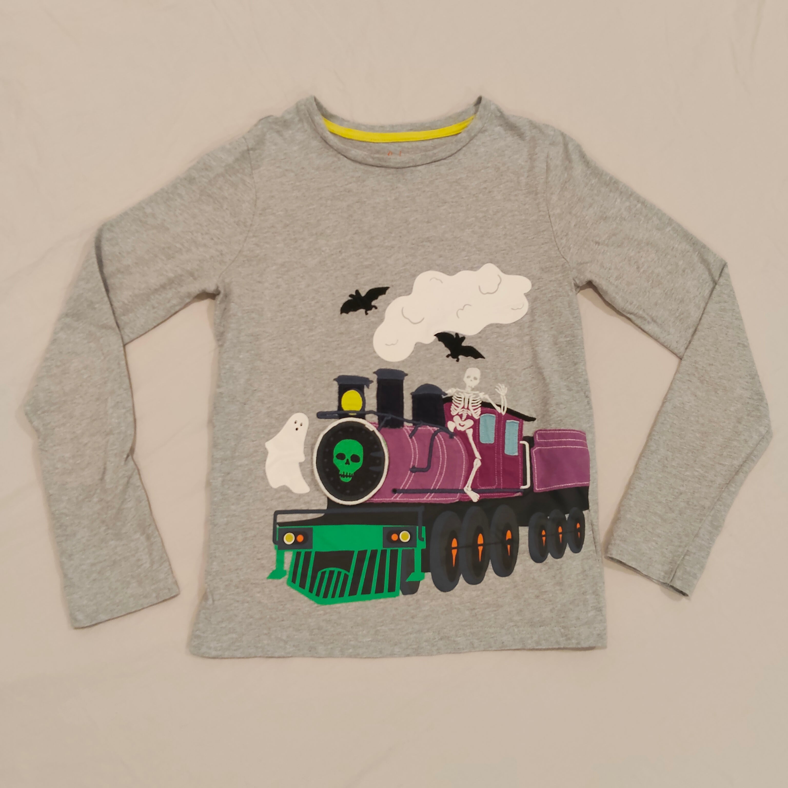 MINI BODEN top size 11-12yrs boys Halloween ghost train