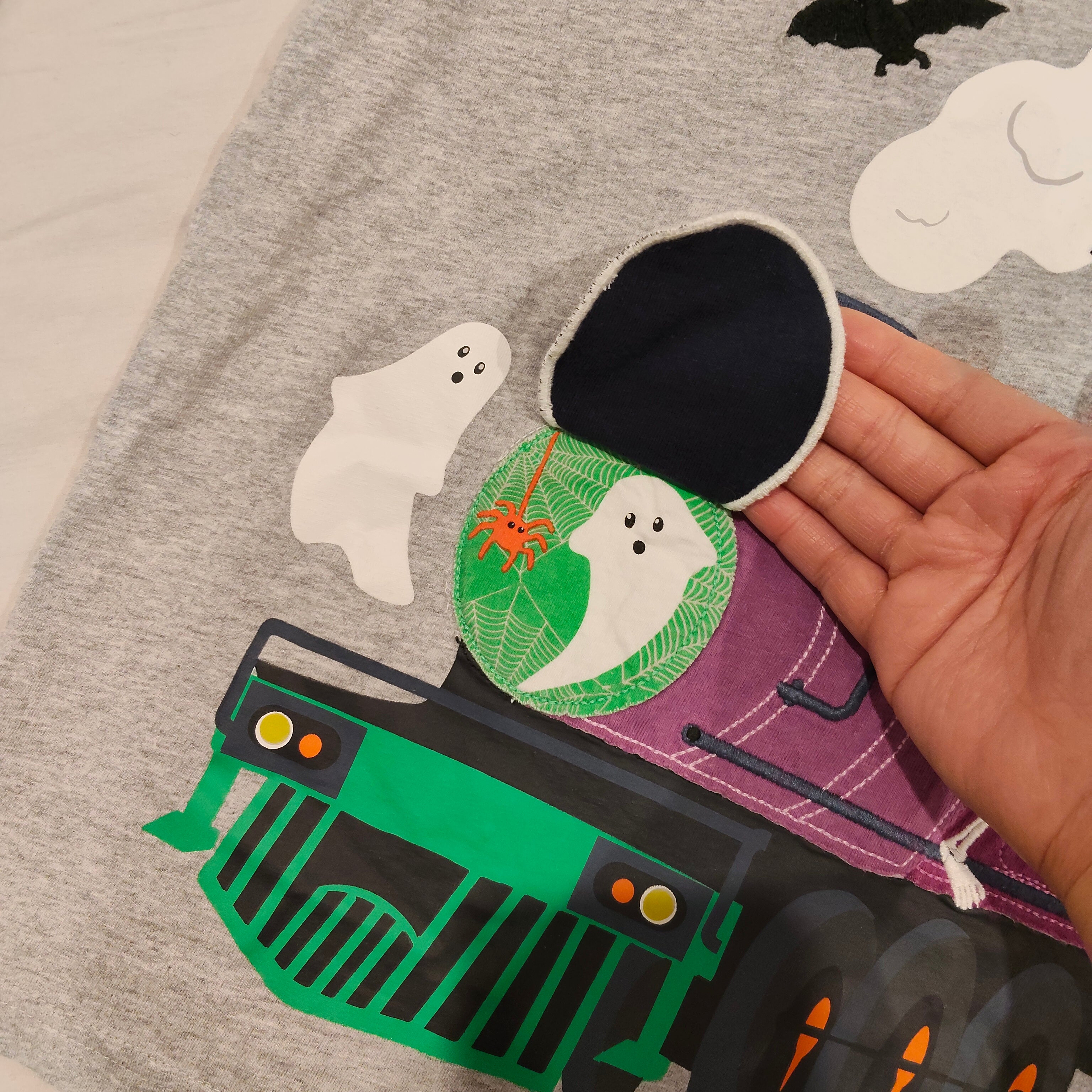 MINI BODEN top size 11-12yrs boys Halloween ghost train