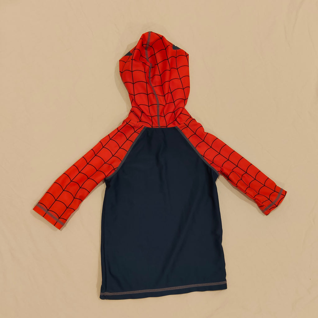 DISNEY Spider-Man Hooded Rash Guard size 4-5yrs Boys swimwear