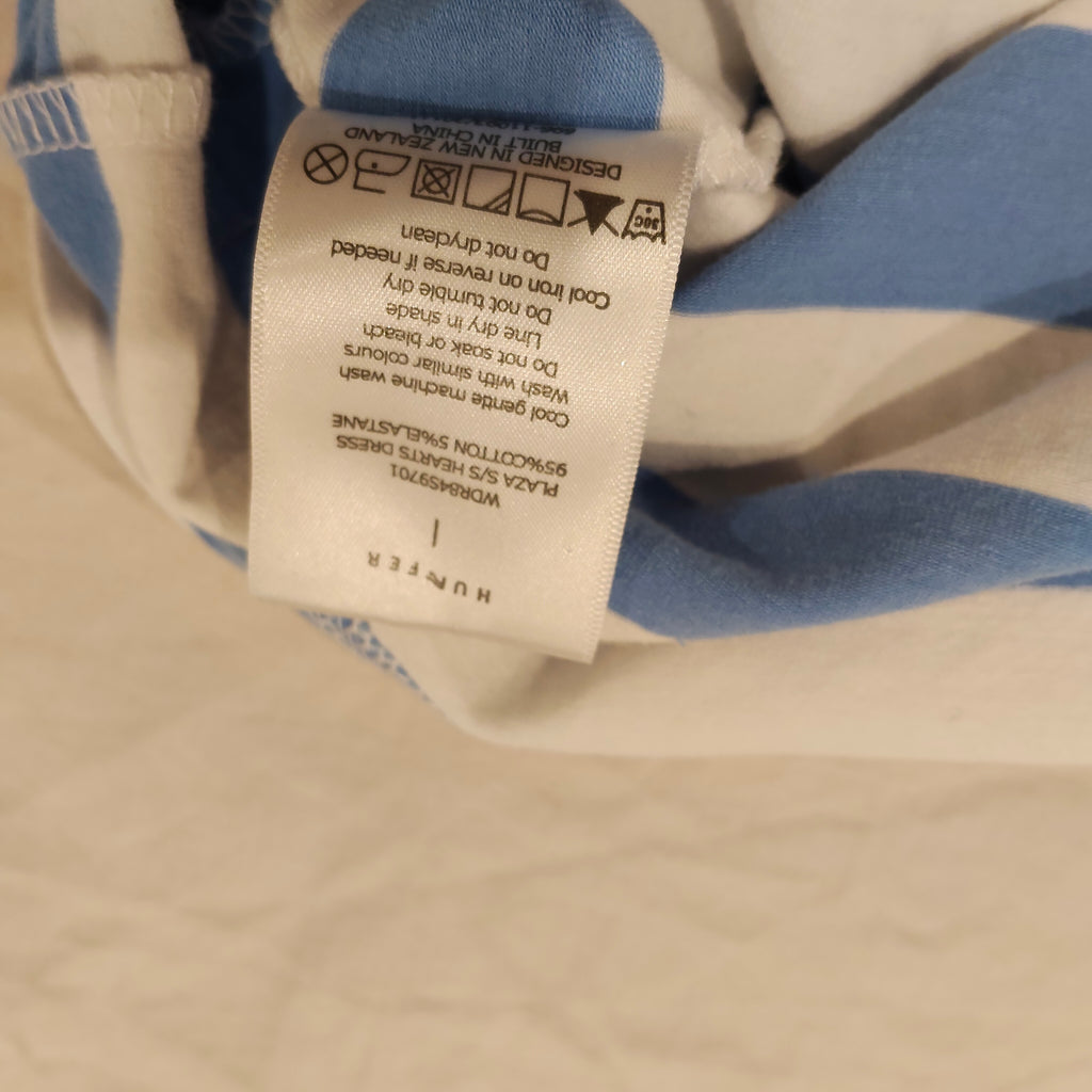 HUFFER tank dress size 12-14yrs girls blue and white sleeveless