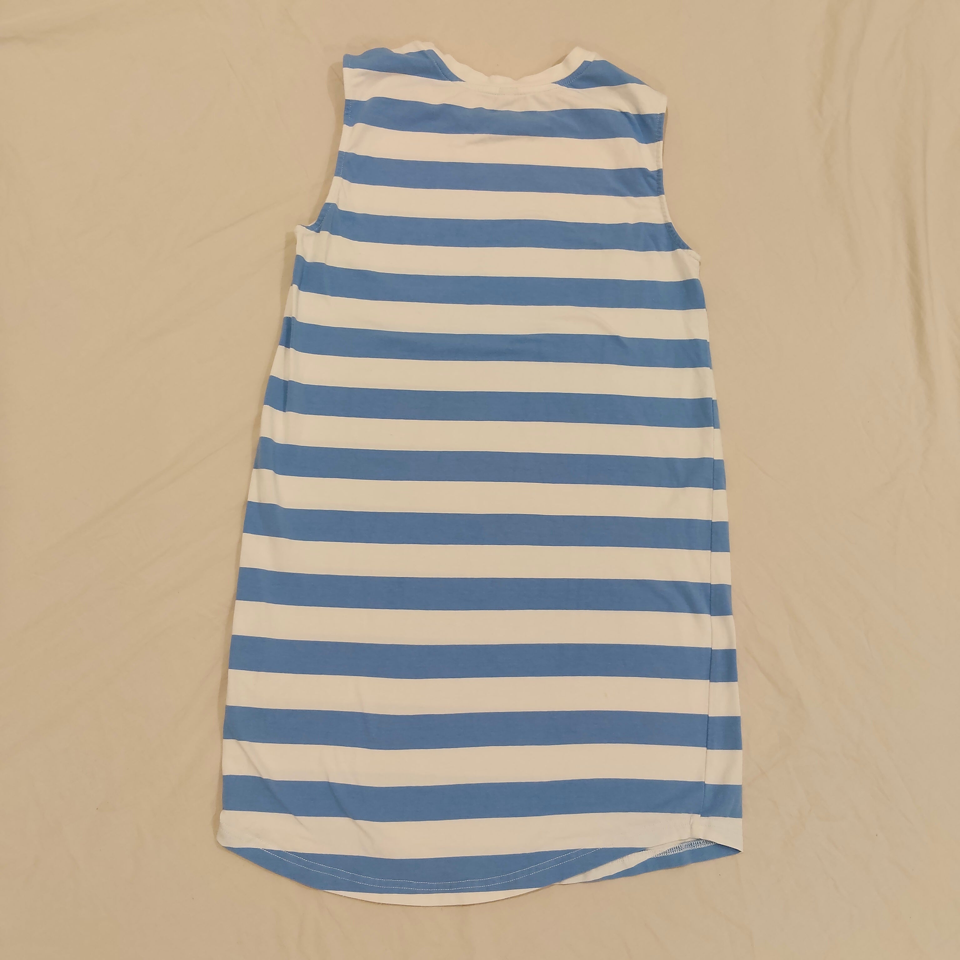 HUFFER tank dress size 12-14yrs girls blue and white sleeveless
