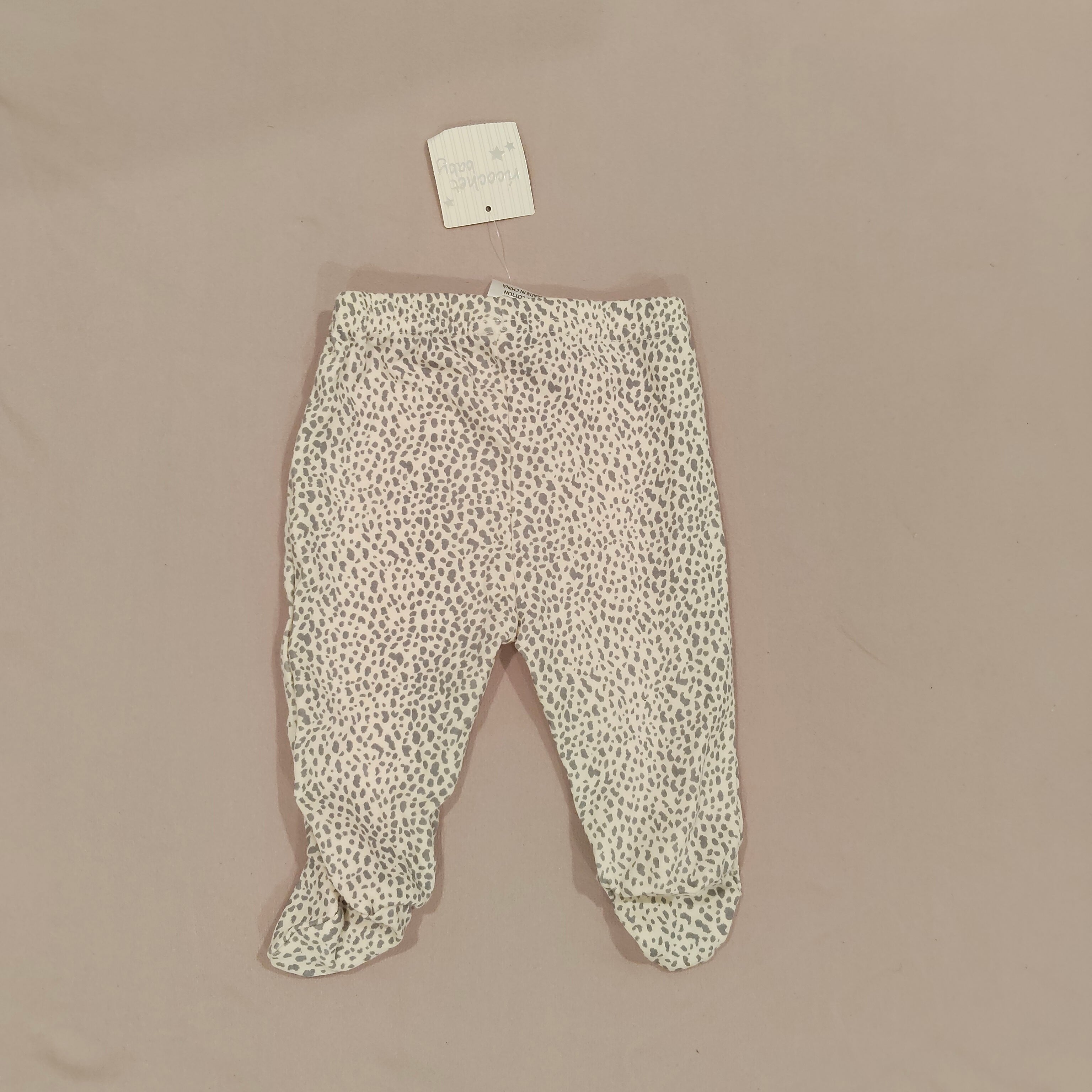 New Ricochet Baby legging size 0-3m babies grey animal print pattern