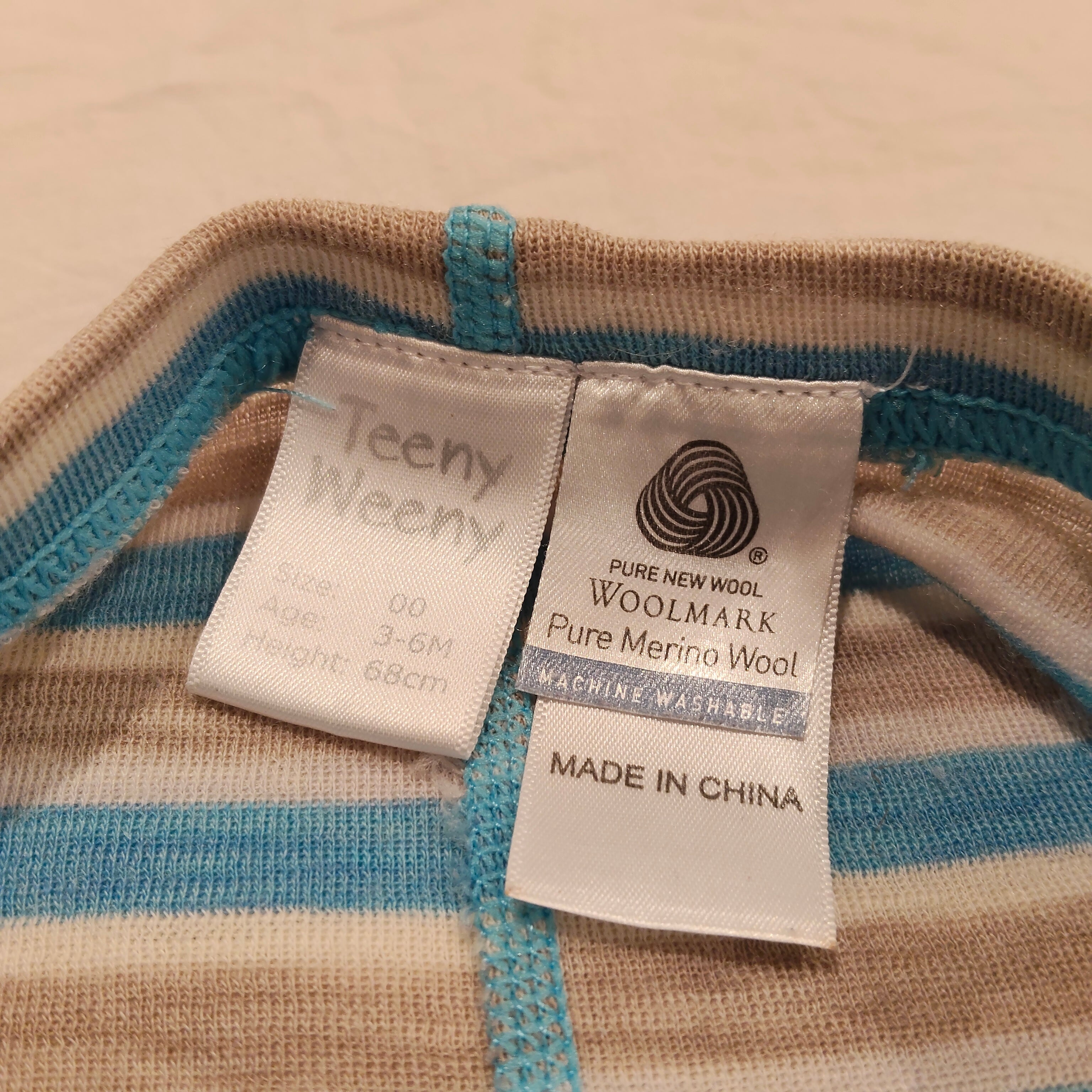 Teeny Weeny 100% MERINO leggings size 3-6m babies