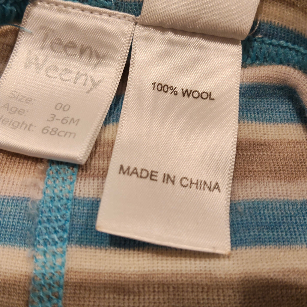 Teeny Weeny 100% MERINO leggings size 3-6m babies