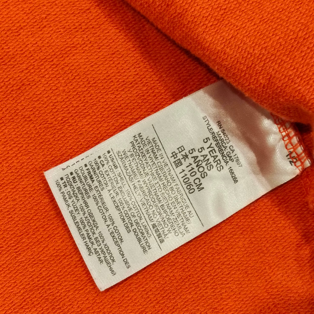 GAP zip up hoodie size 5yrs unisex kids orange