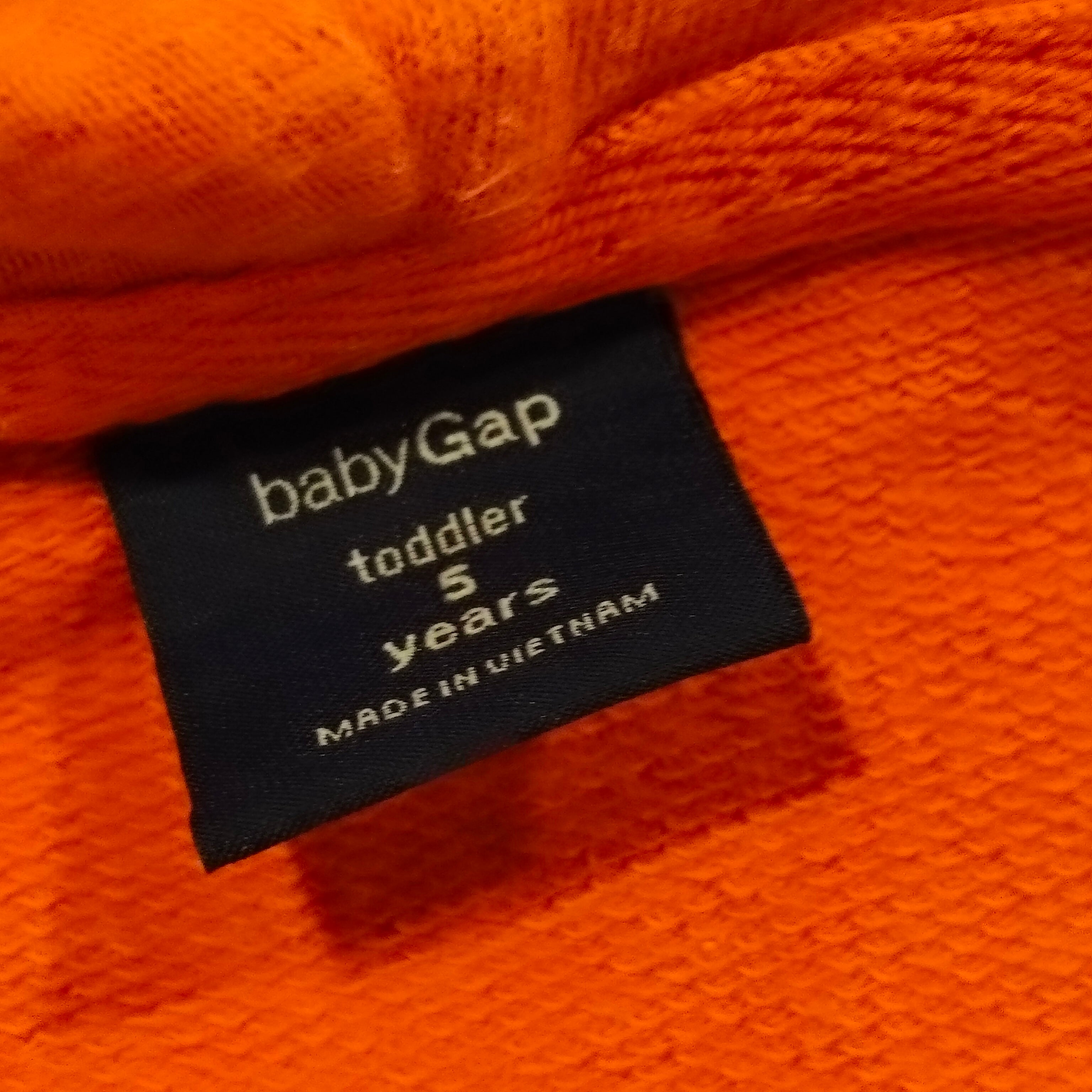 GAP zip up hoodie size 5yrs unisex kids orange