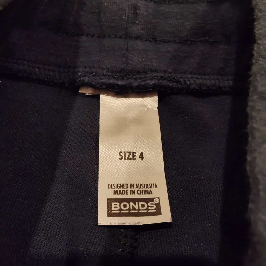 BONDS track pants size 4yrs boys Navy