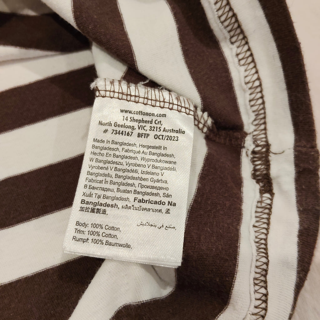 COTTON ON KIDS tee size 3yrs boys Brown Stripes