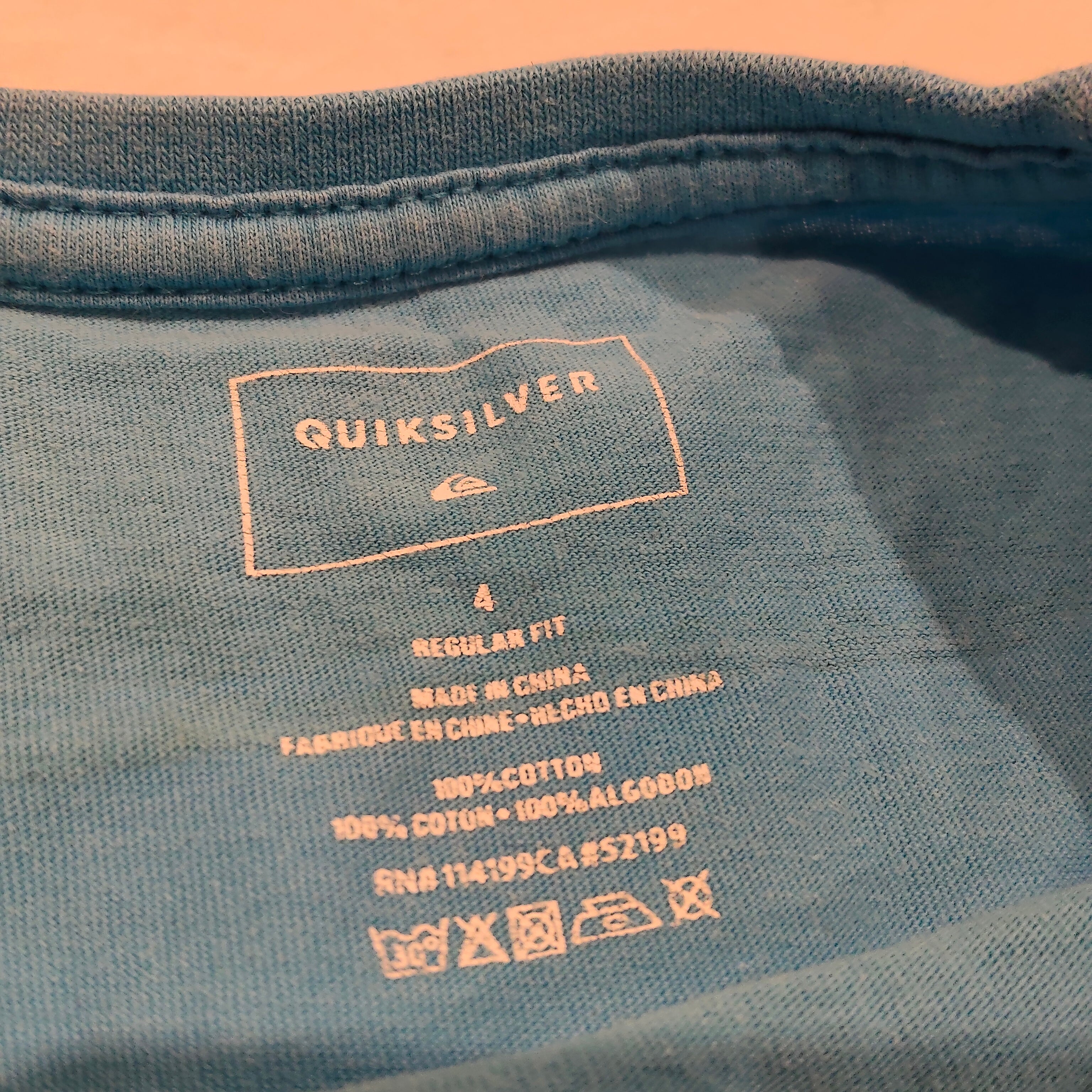 QUIKSILVER Tee size 4yrs Boys Blue Short Sleeve