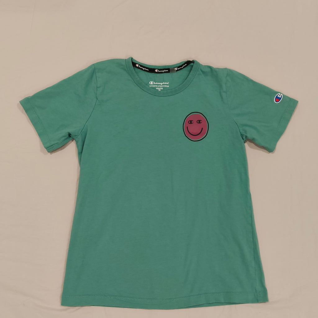 CHAMPION tee size 14yrs Boys Short Sleeve Pink Happy Face