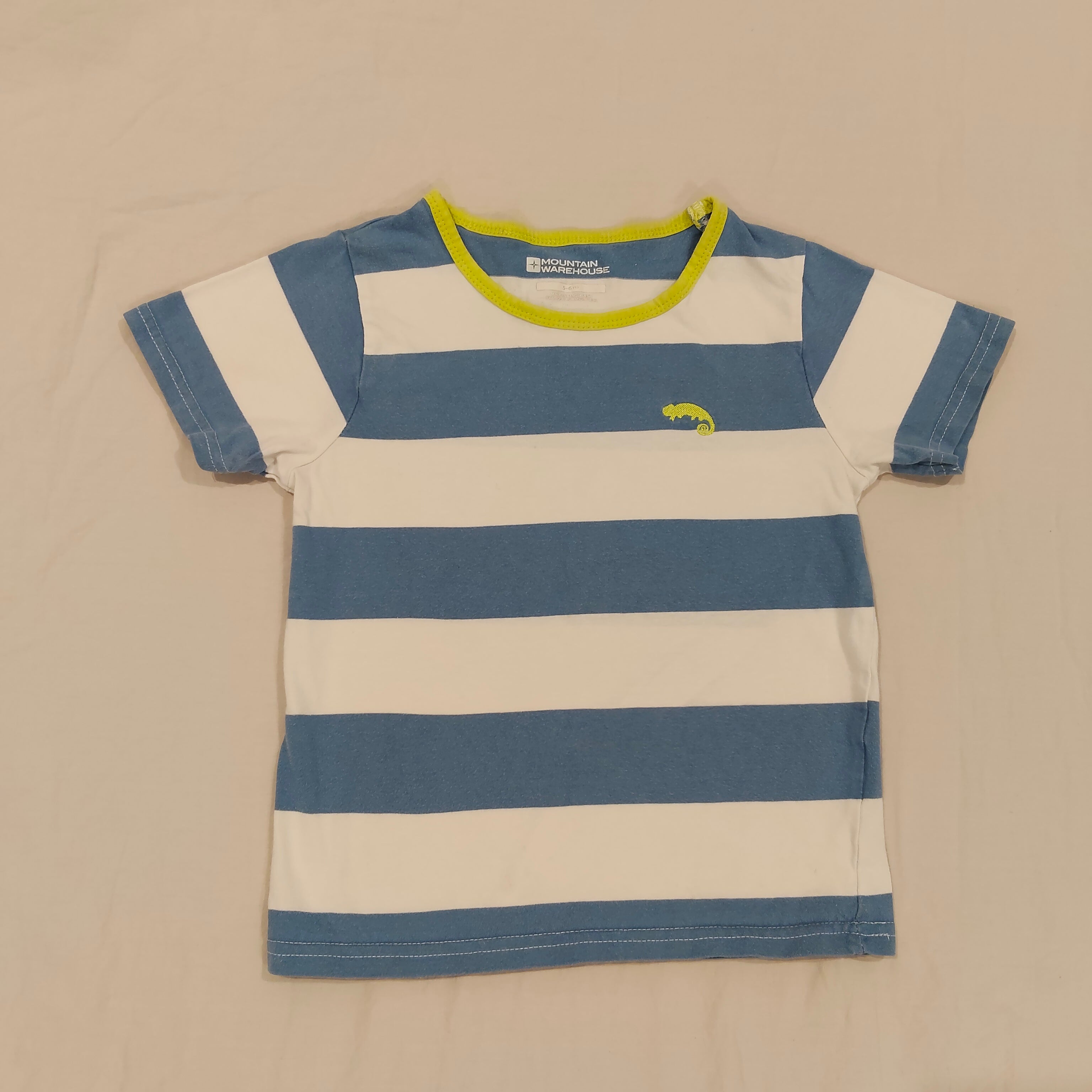 MOUNTAIN WAREHOUSE top size 5-6yrs boys blue stripes short sleeve