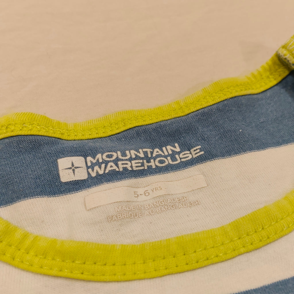 MOUNTAIN WAREHOUSE top size 5-6yrs boys blue stripes short sleeve