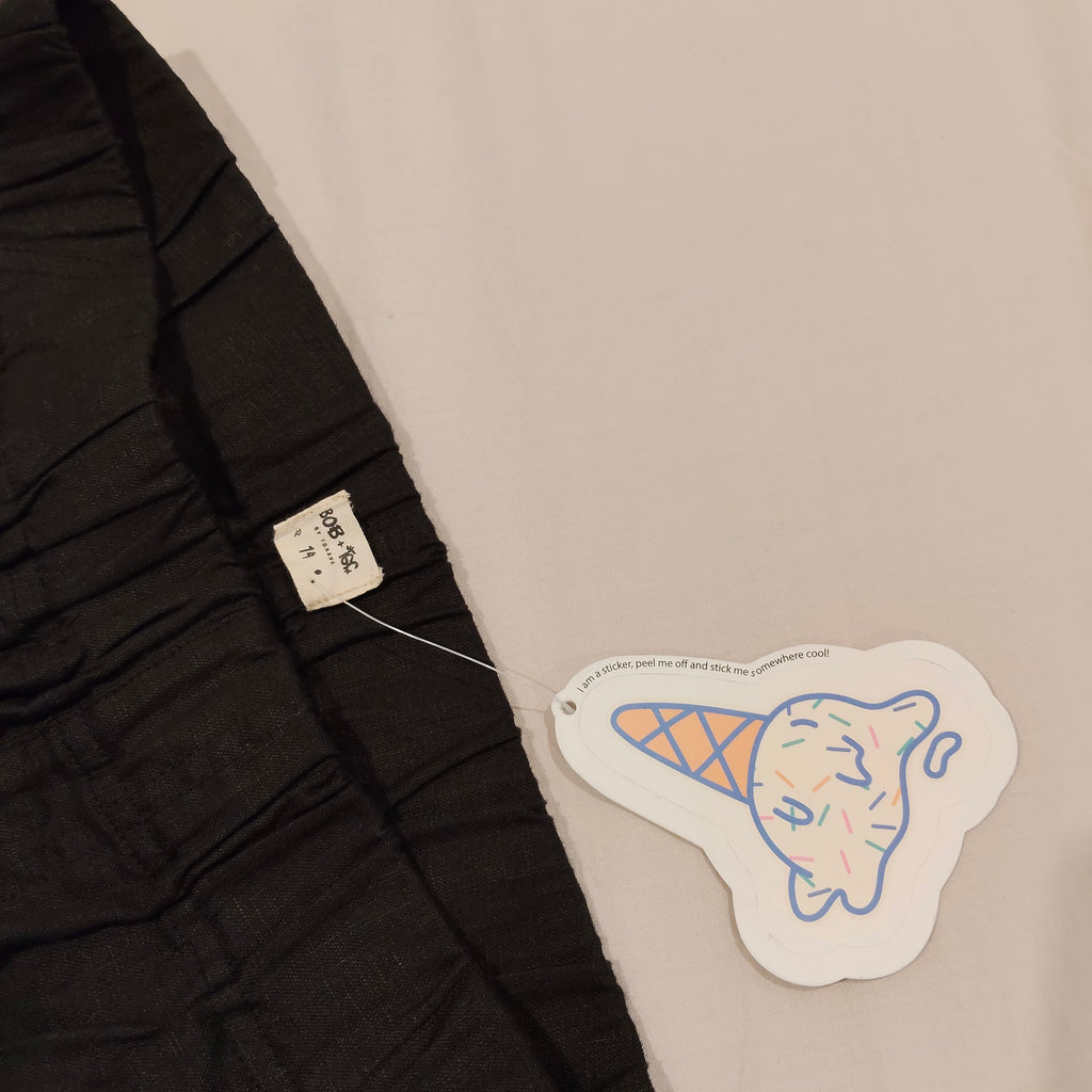 BAND OF BOYS + THE GIRL CLUB Linen Cargo Pants size 14 Girls Black