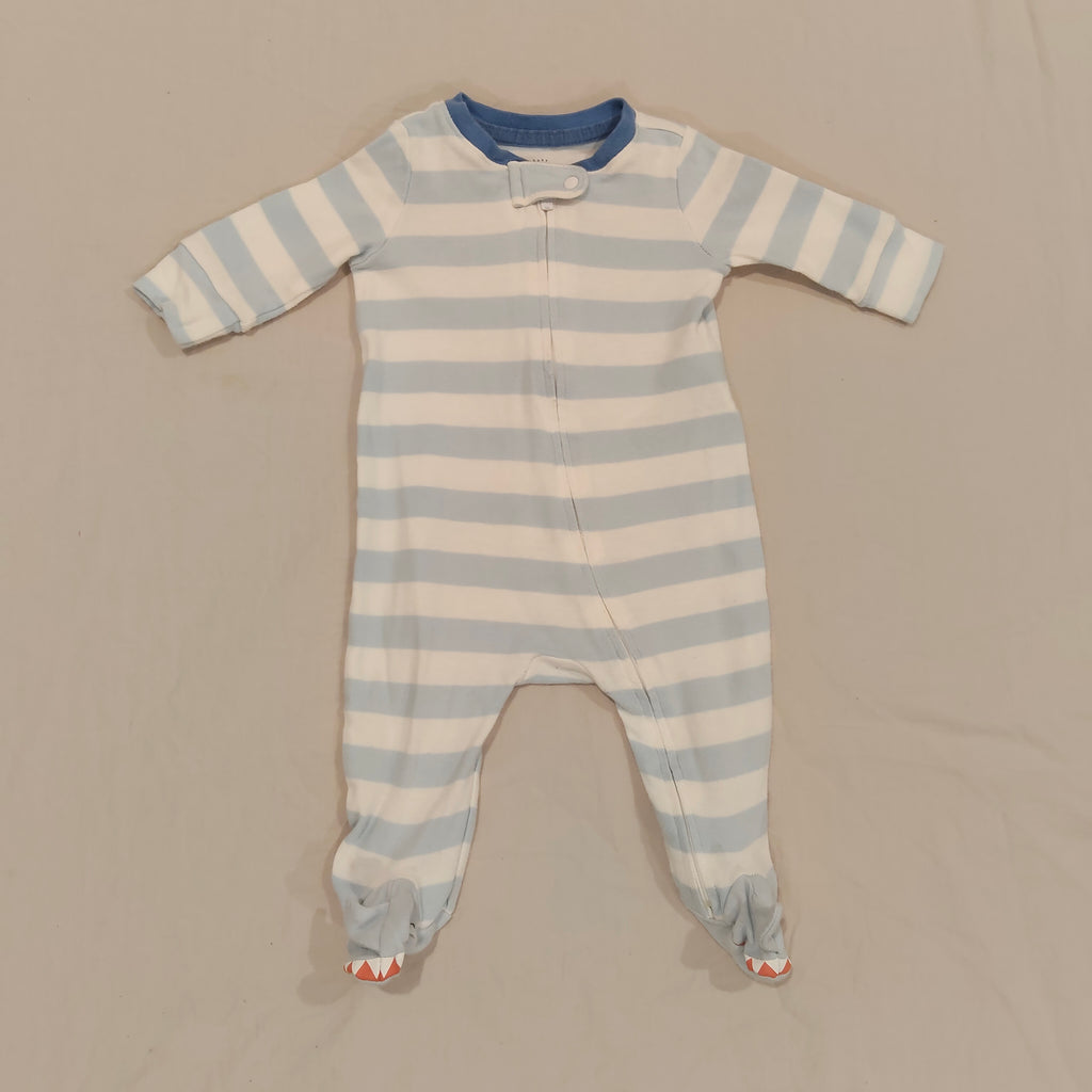 GAP baby onesie 0-3m baby Sharks theme blue and white stripes
